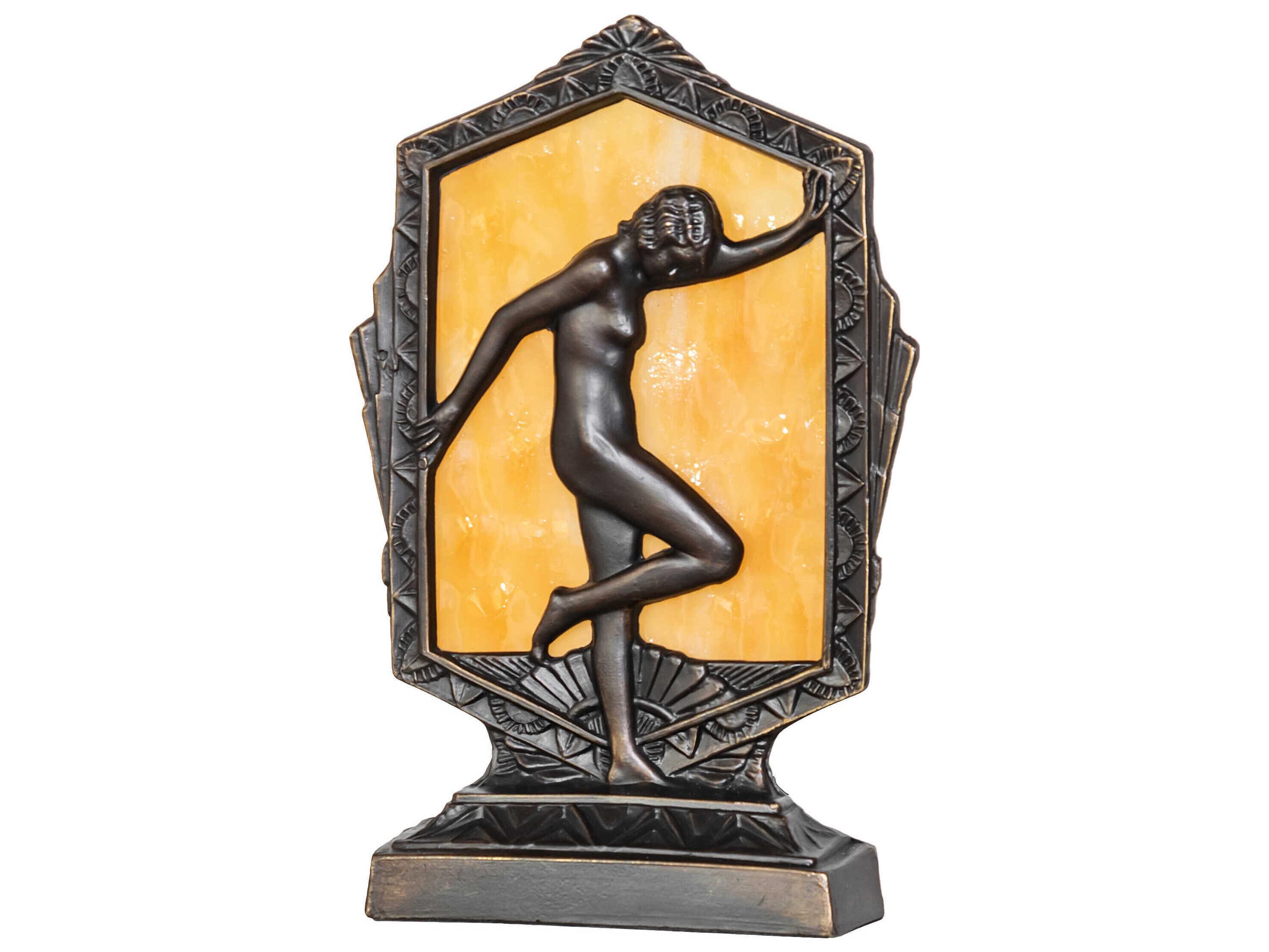 Meyda Posing Deco Lady Antique Brass Table Lamp