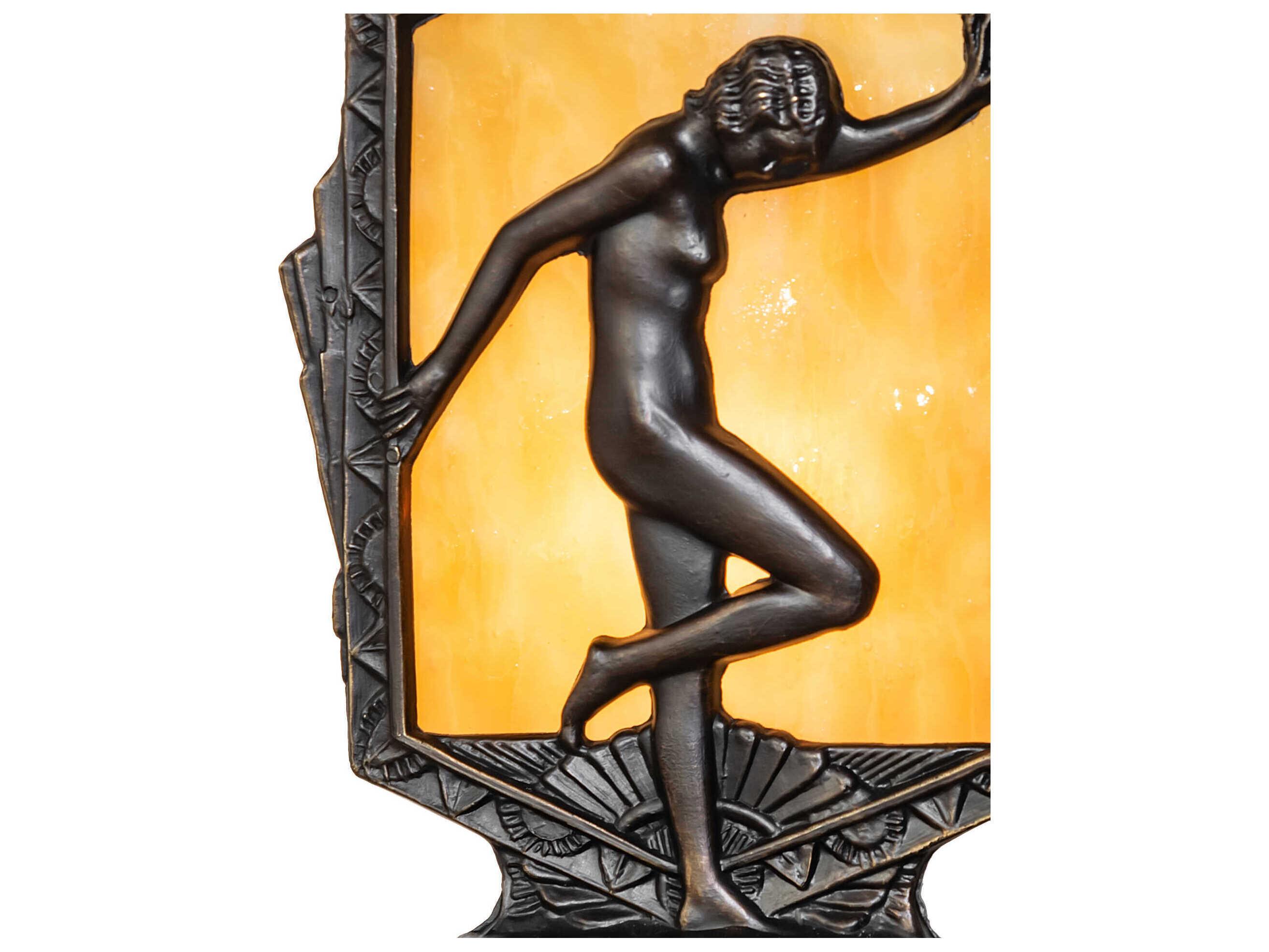 Meyda Posing Deco Lady Antique Brass Table Lamp