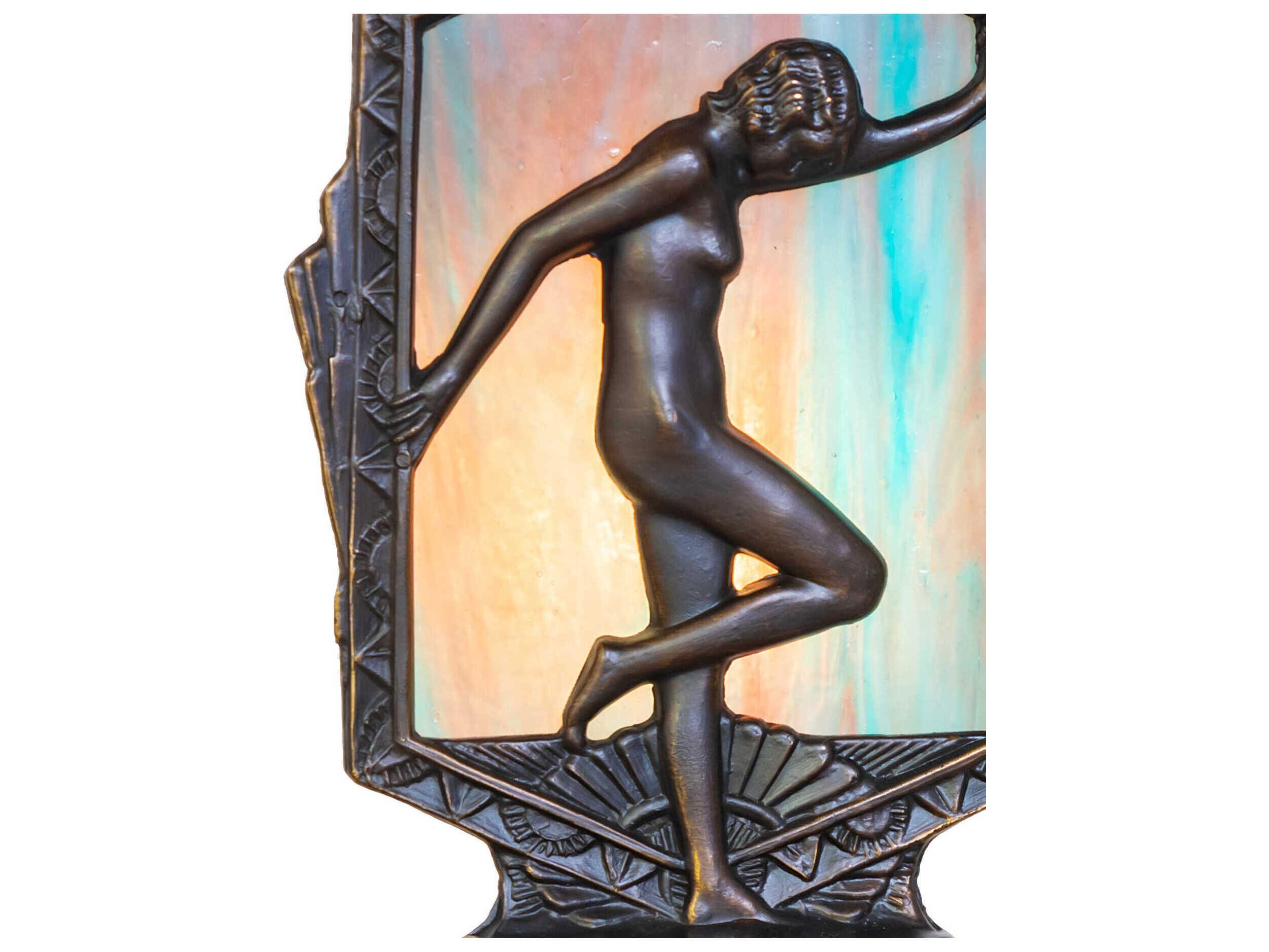 Meyda Posing Deco Lady Antique Brass Table Lamp