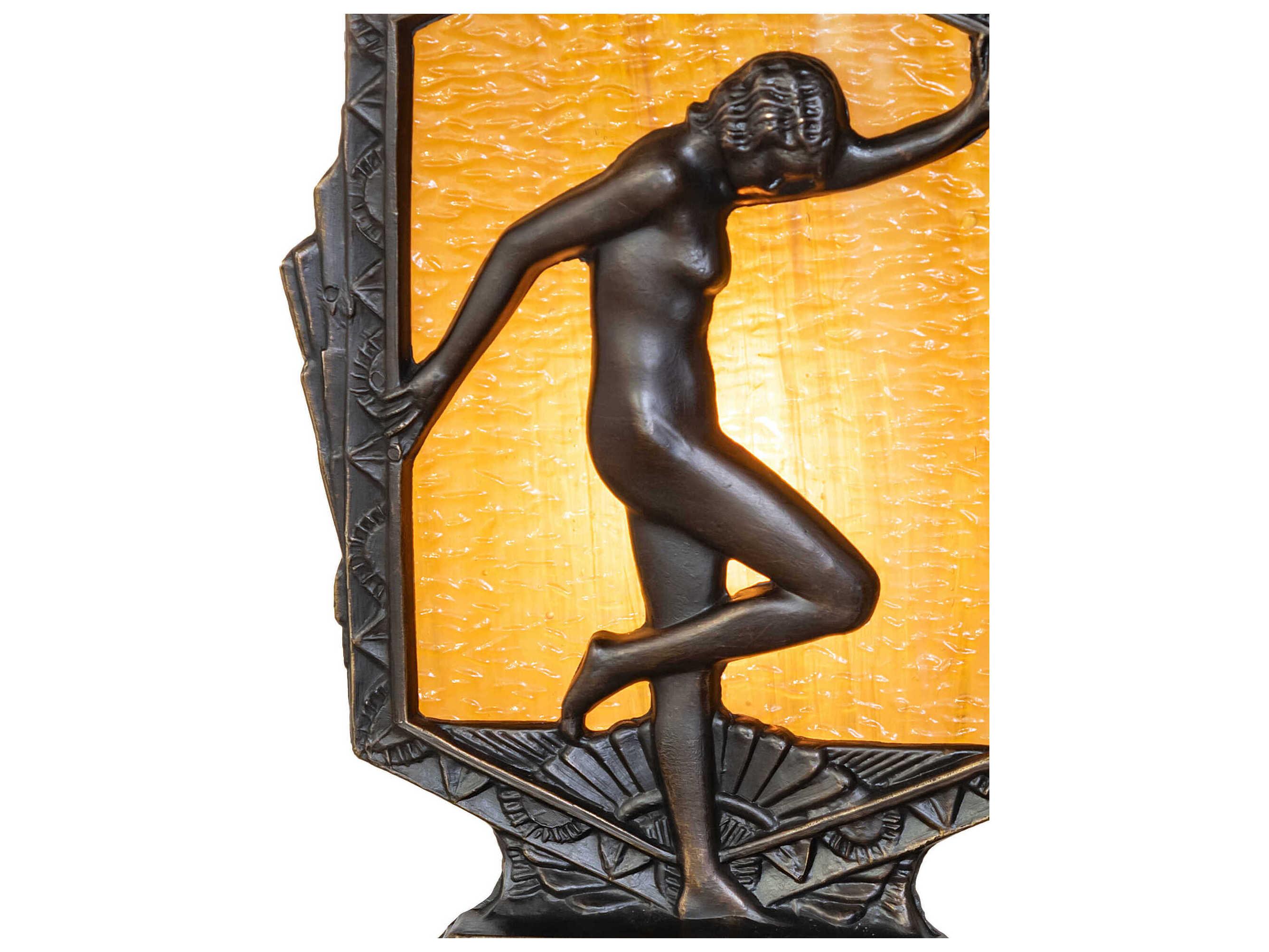Meyda Posing Deco Lady Antique Brass Table Lamp