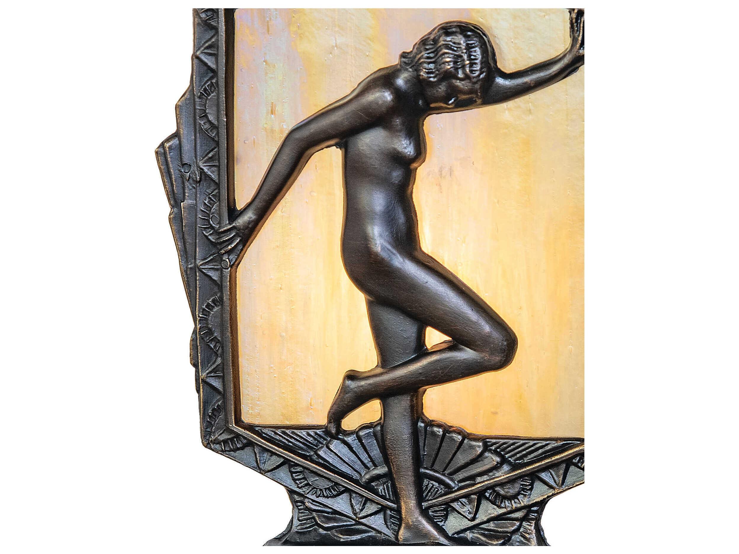 Meyda Posing Deco Lady Antique Brass Table Lamp