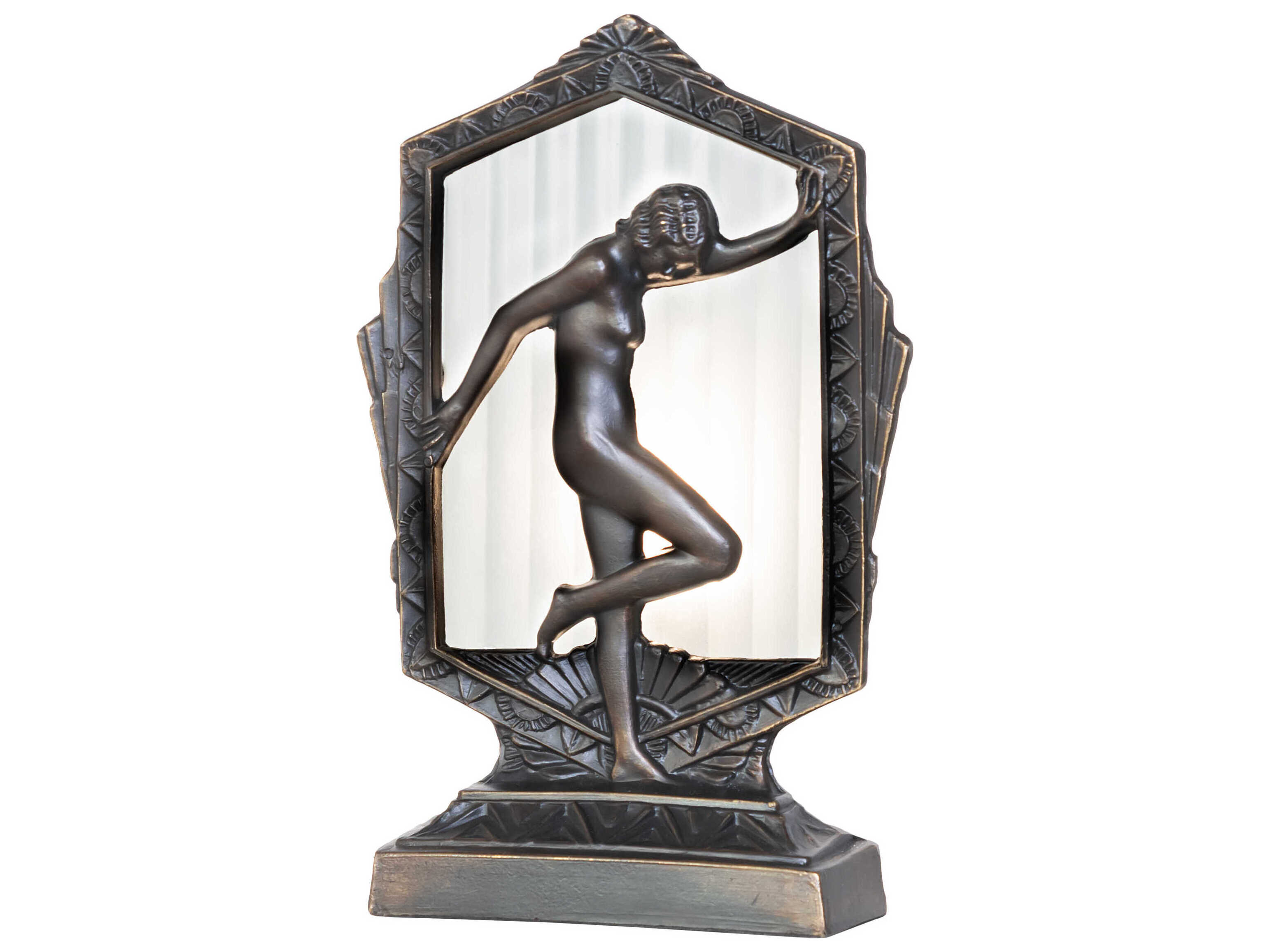 Meyda Posing Deco Lady Antique Brass Table Lamp