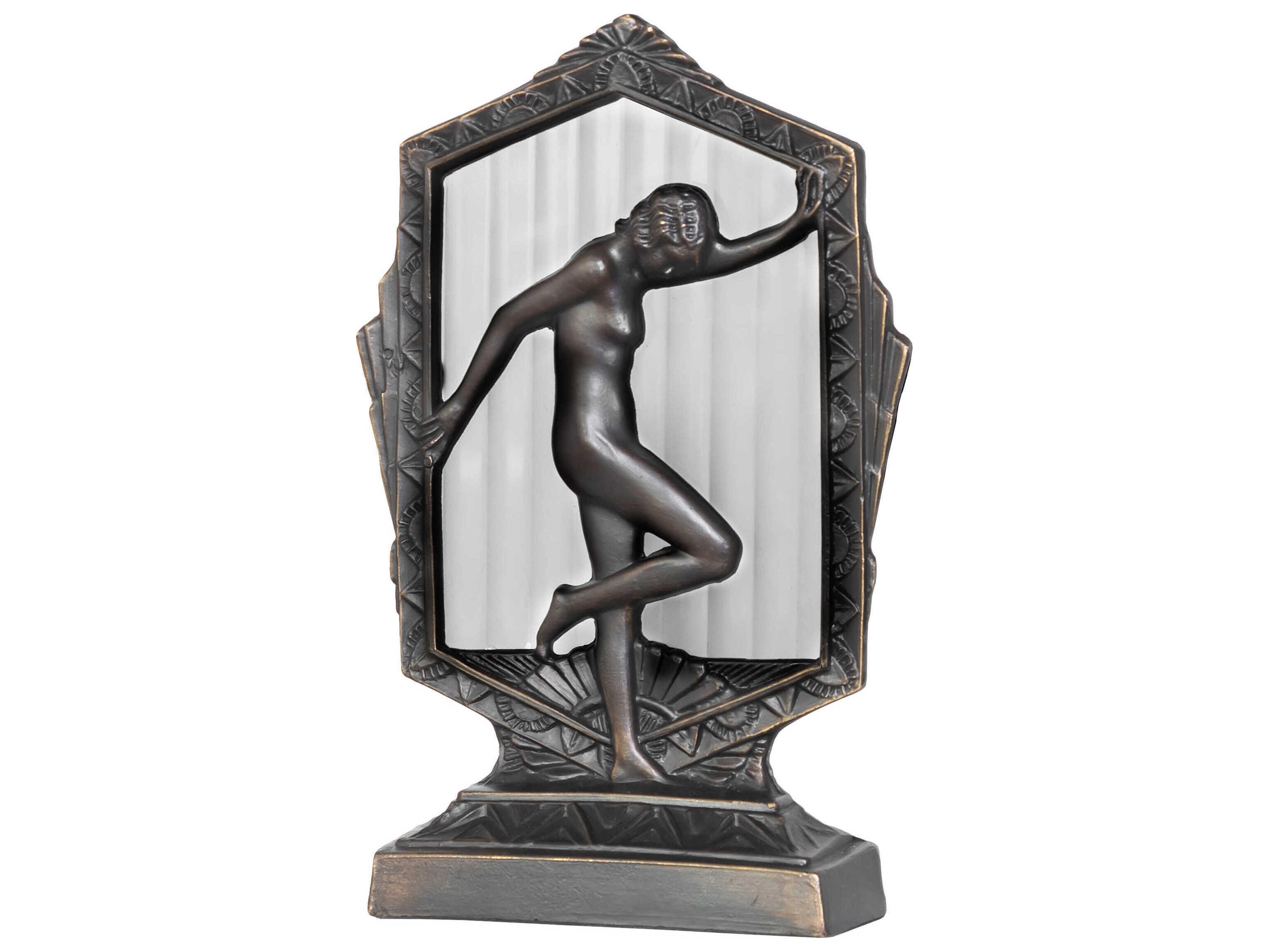 Meyda Posing Deco Lady Antique Brass Table Lamp