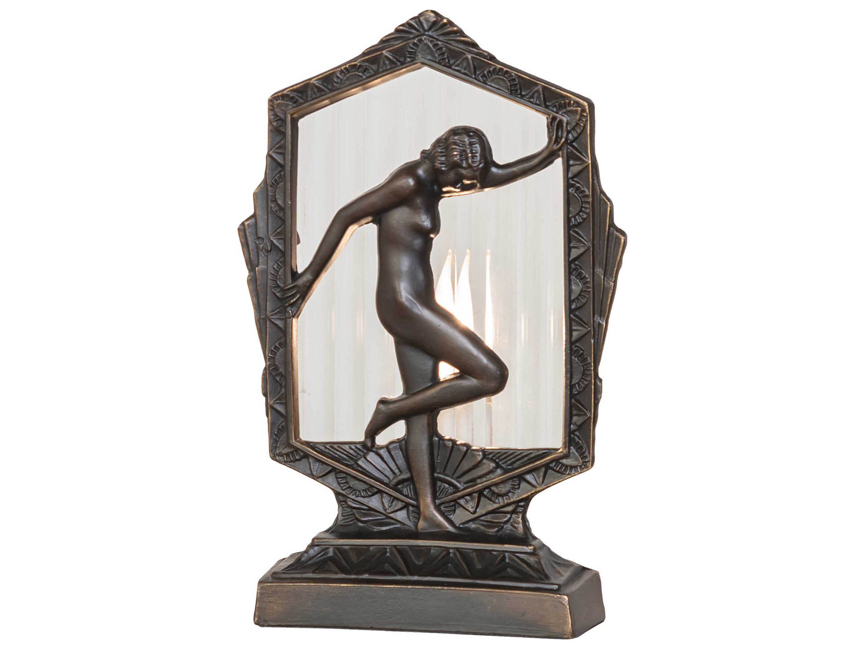 Meyda Posing Deco Lady Antique Brass Table Lamp