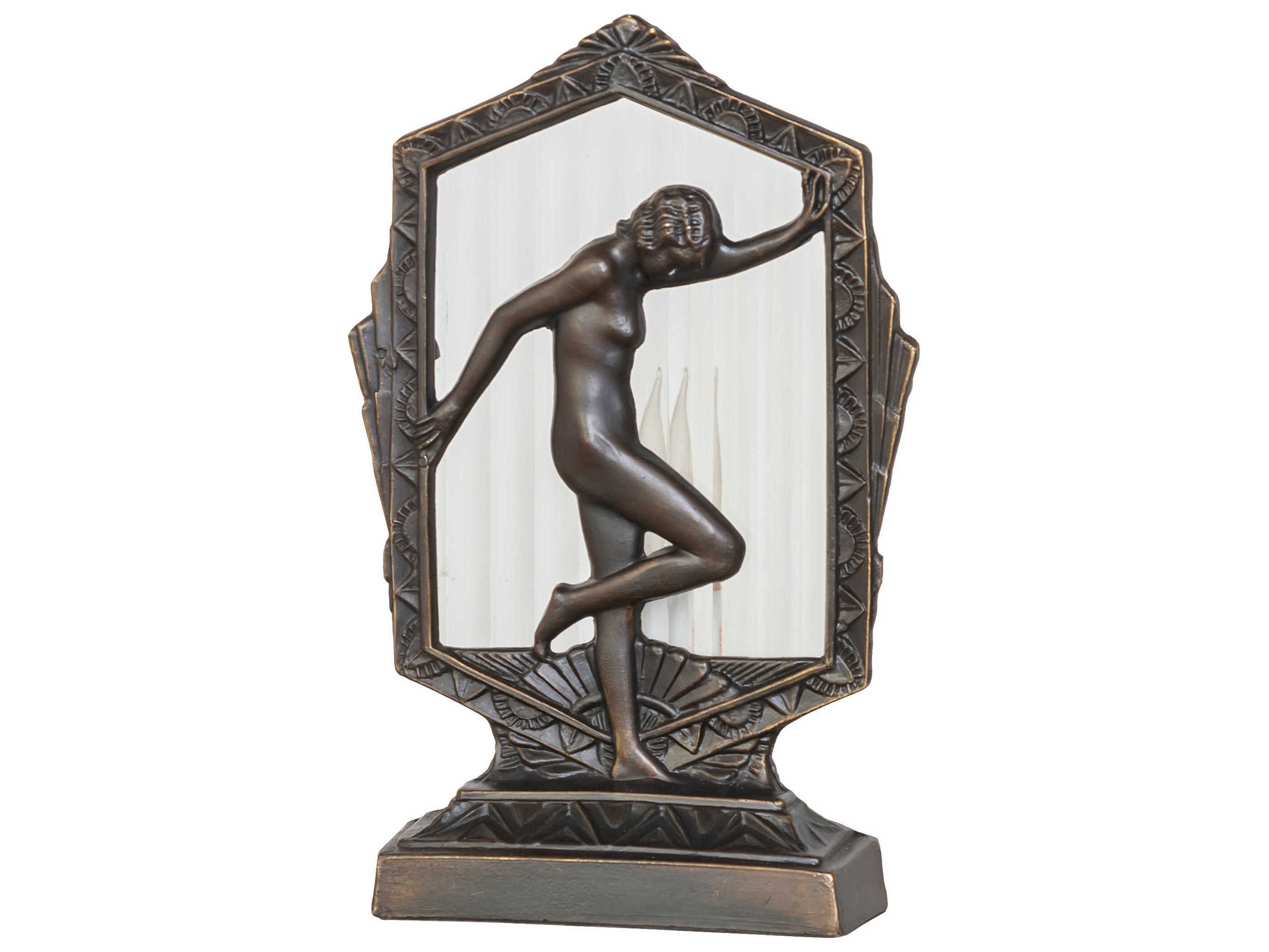 Meyda Posing Deco Lady Antique Brass Table Lamp