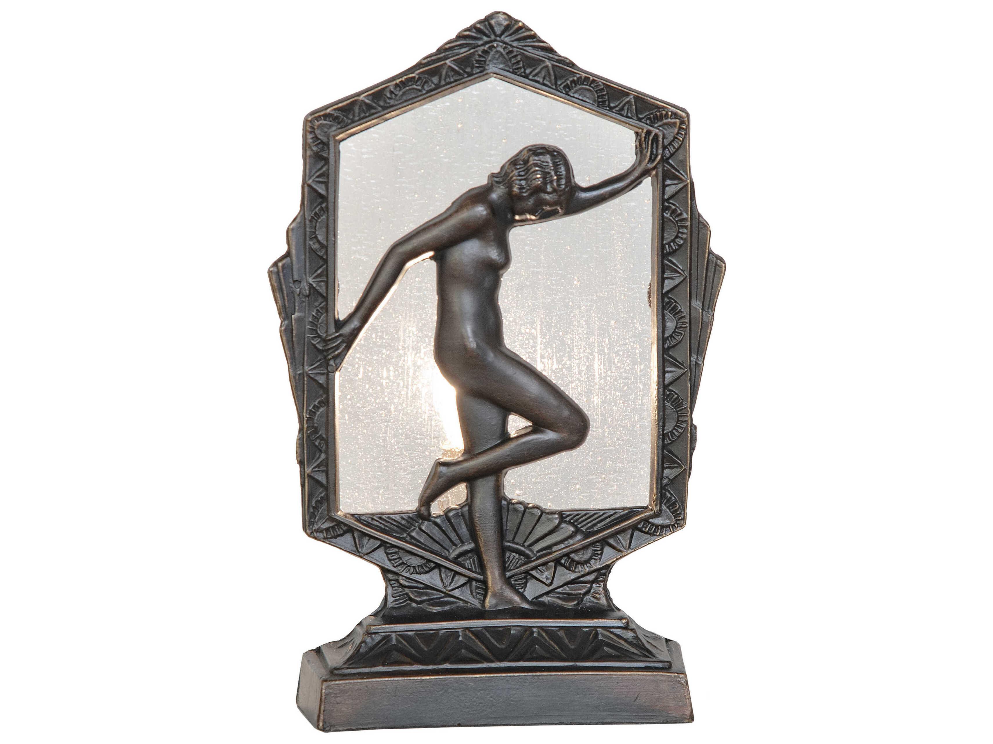 Meyda Posing Deco Lady Antique Brass Table Lamp