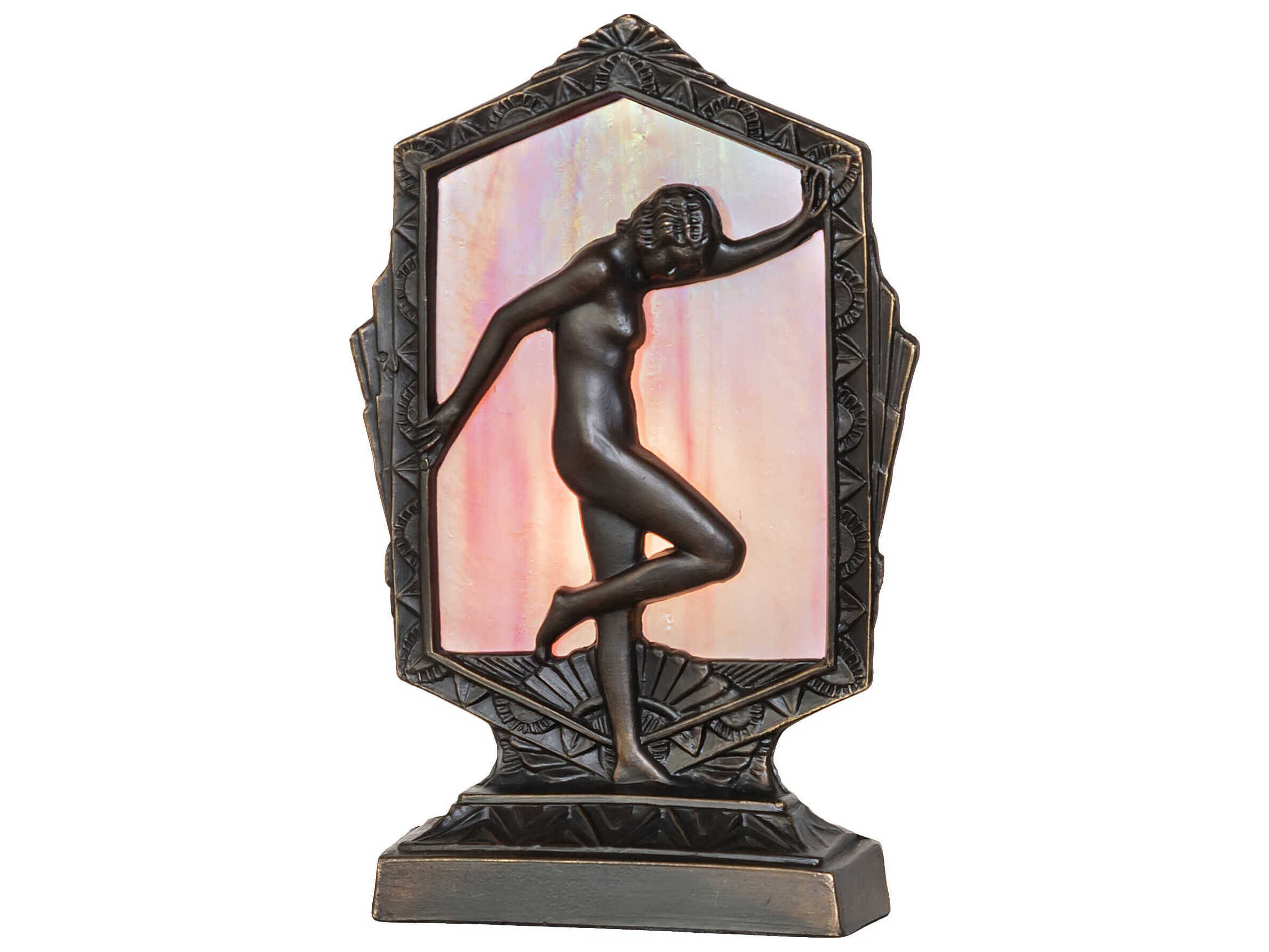 Meyda Posing Deco Lady Antique Brass Table Lamp