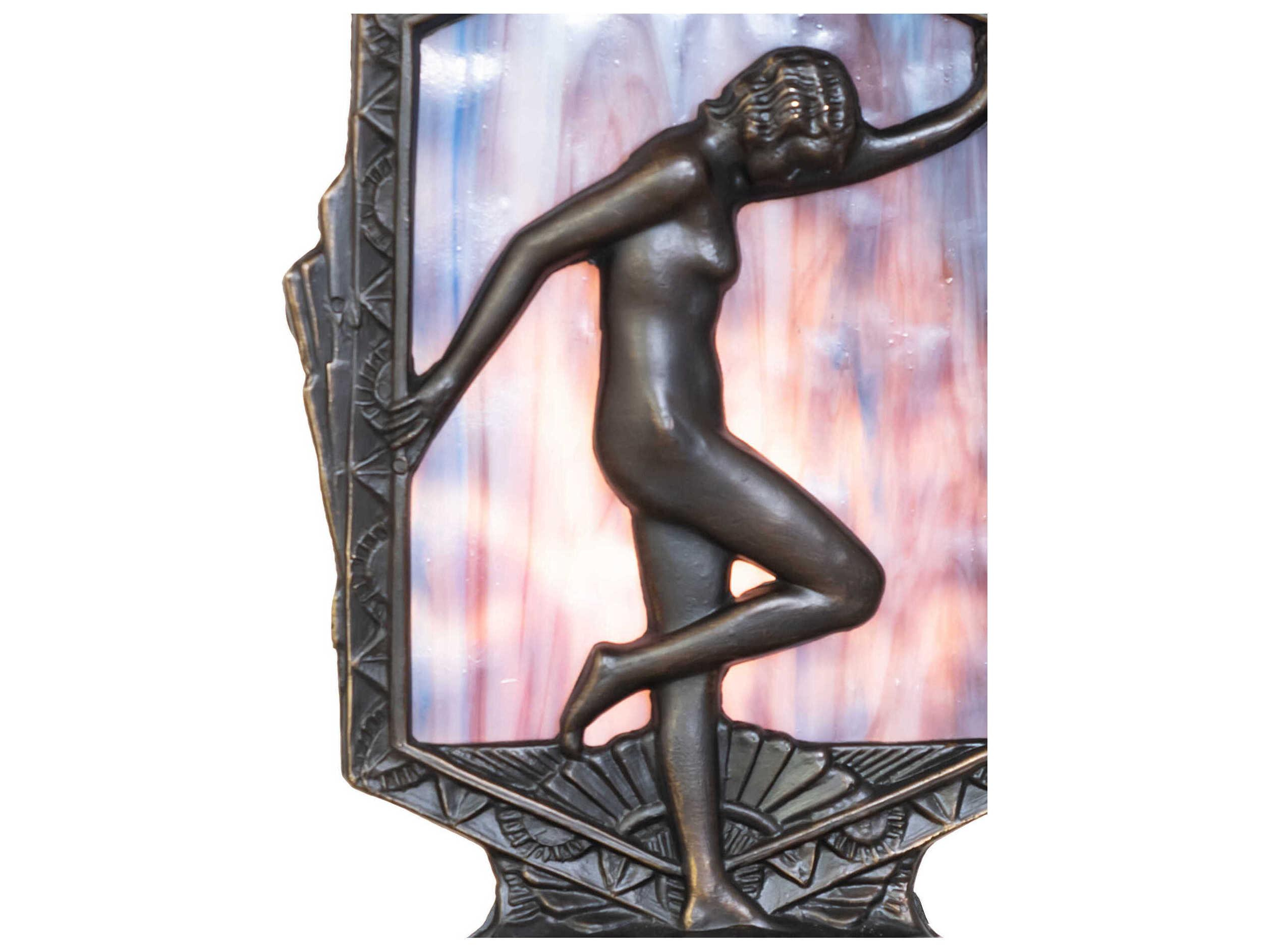 Meyda Posing Deco Lady Antique Brass Table Lamp