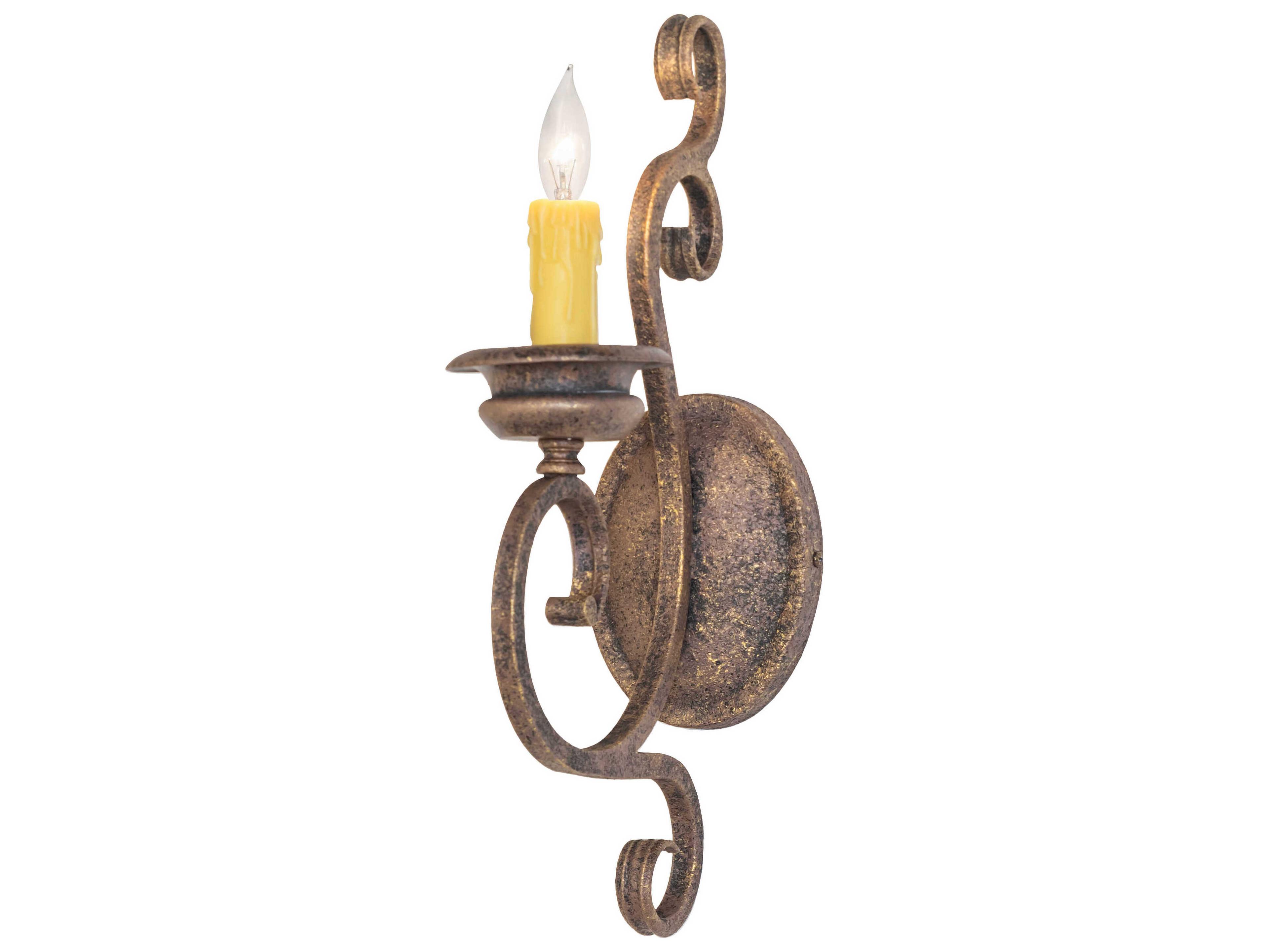 Meyda Fernando 1-Light Antiquity Bronze Traditional Wall Sconce
