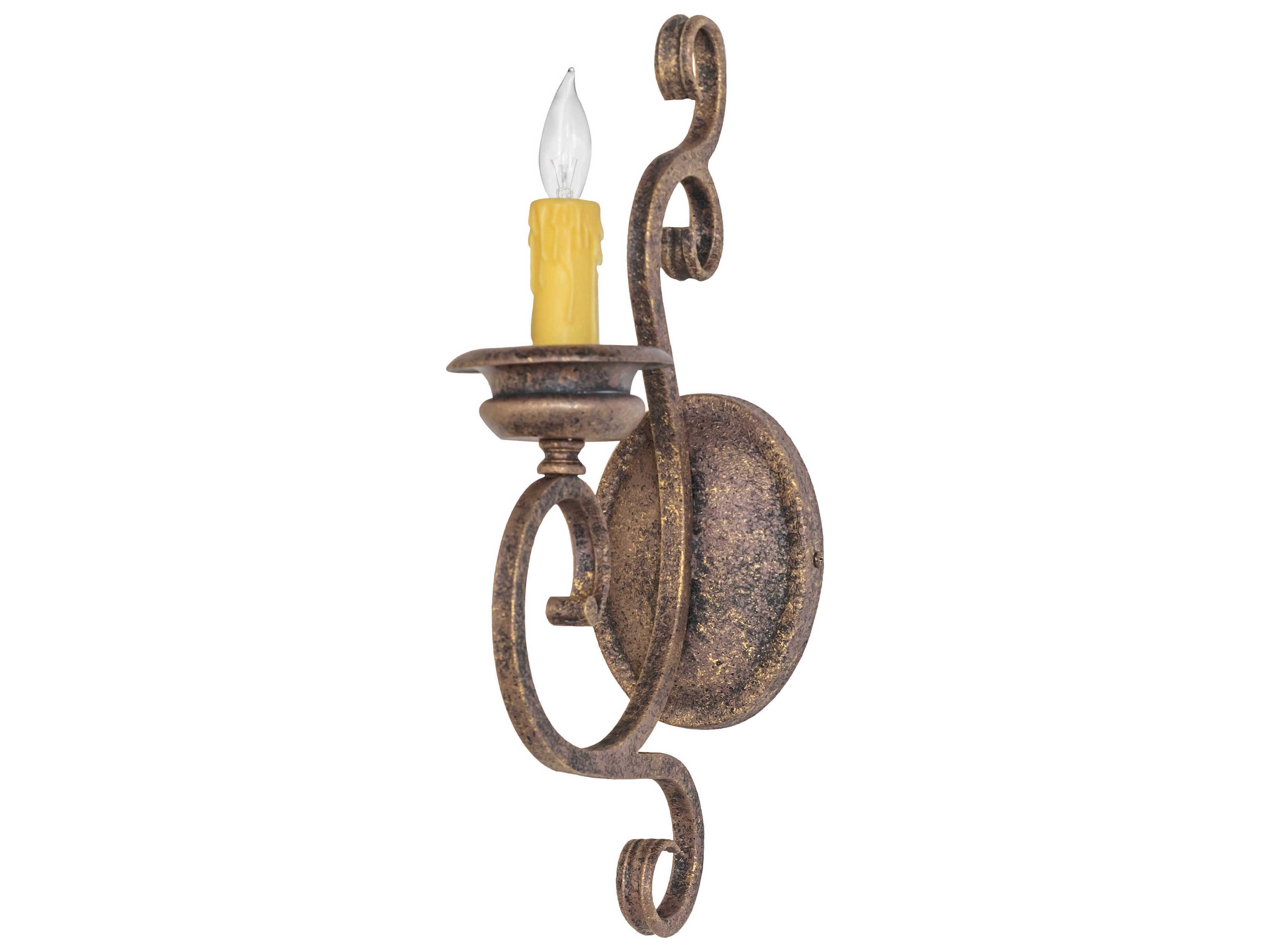 Meyda Fernando 1-Light Antiquity Bronze Traditional Wall Sconce