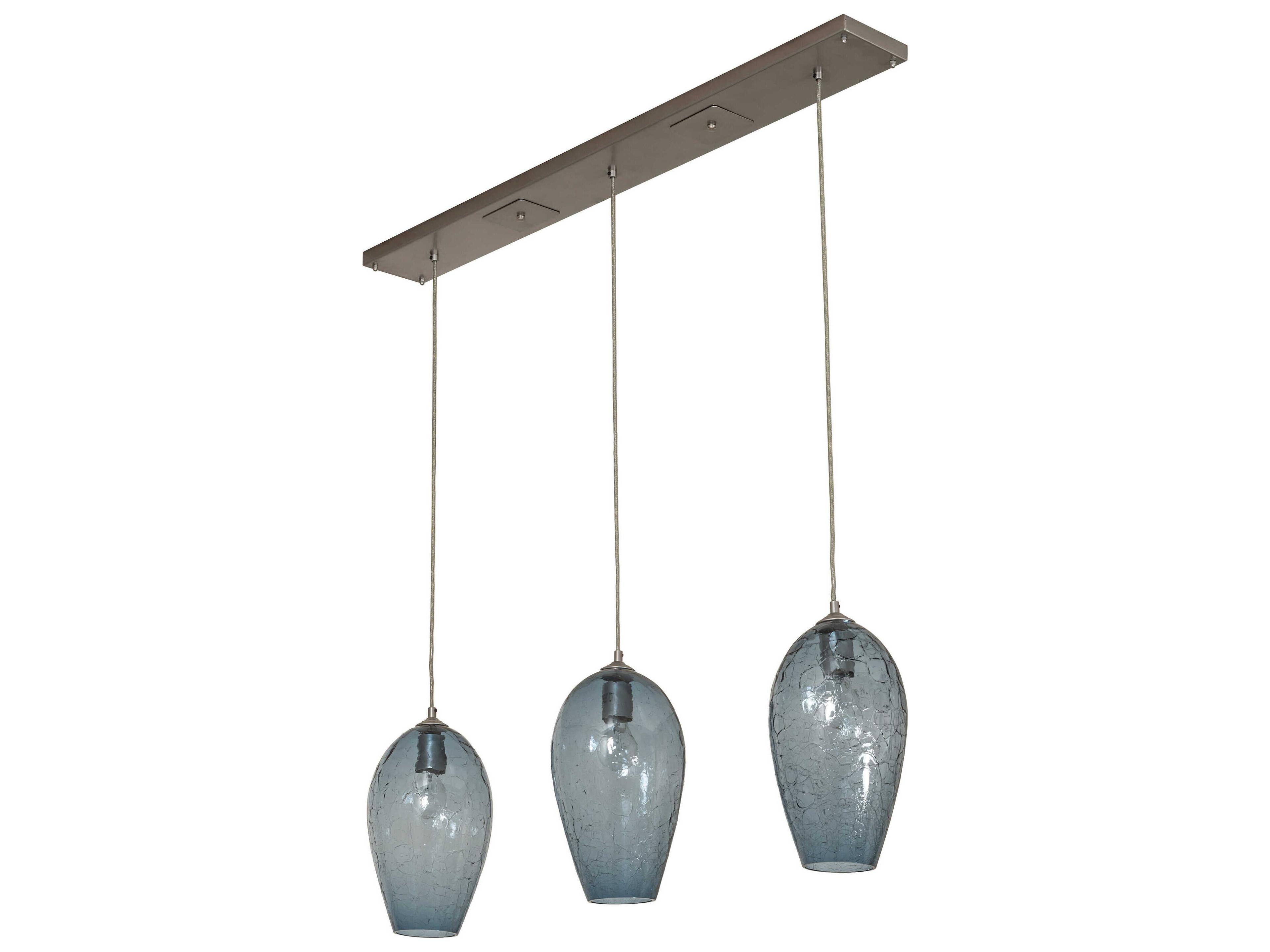 Meyda Crackle Orb 3-Light Brushed Nickel Island Pendant