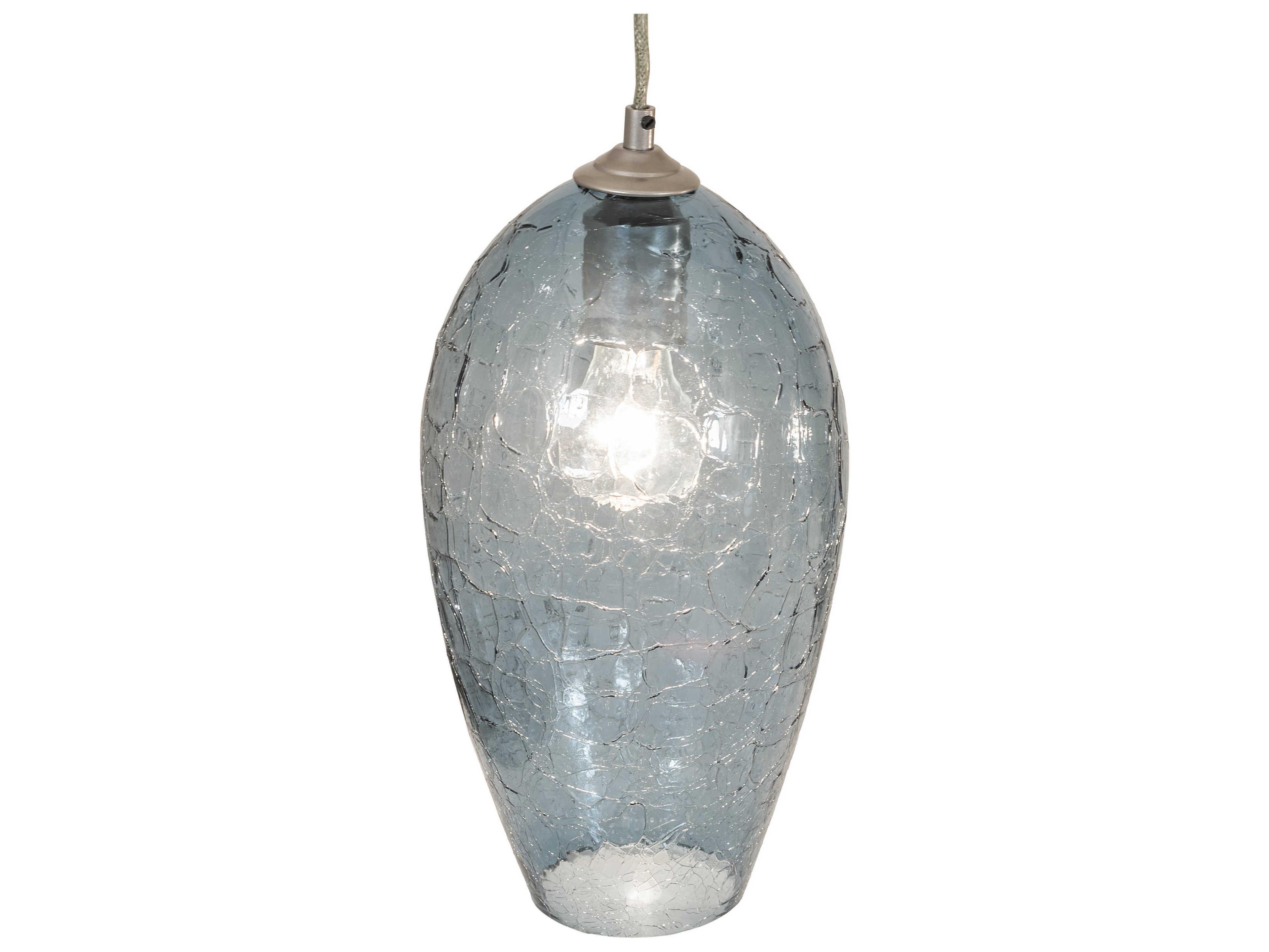 Meyda Crackle Orb 3-Light Brushed Nickel Island Pendant