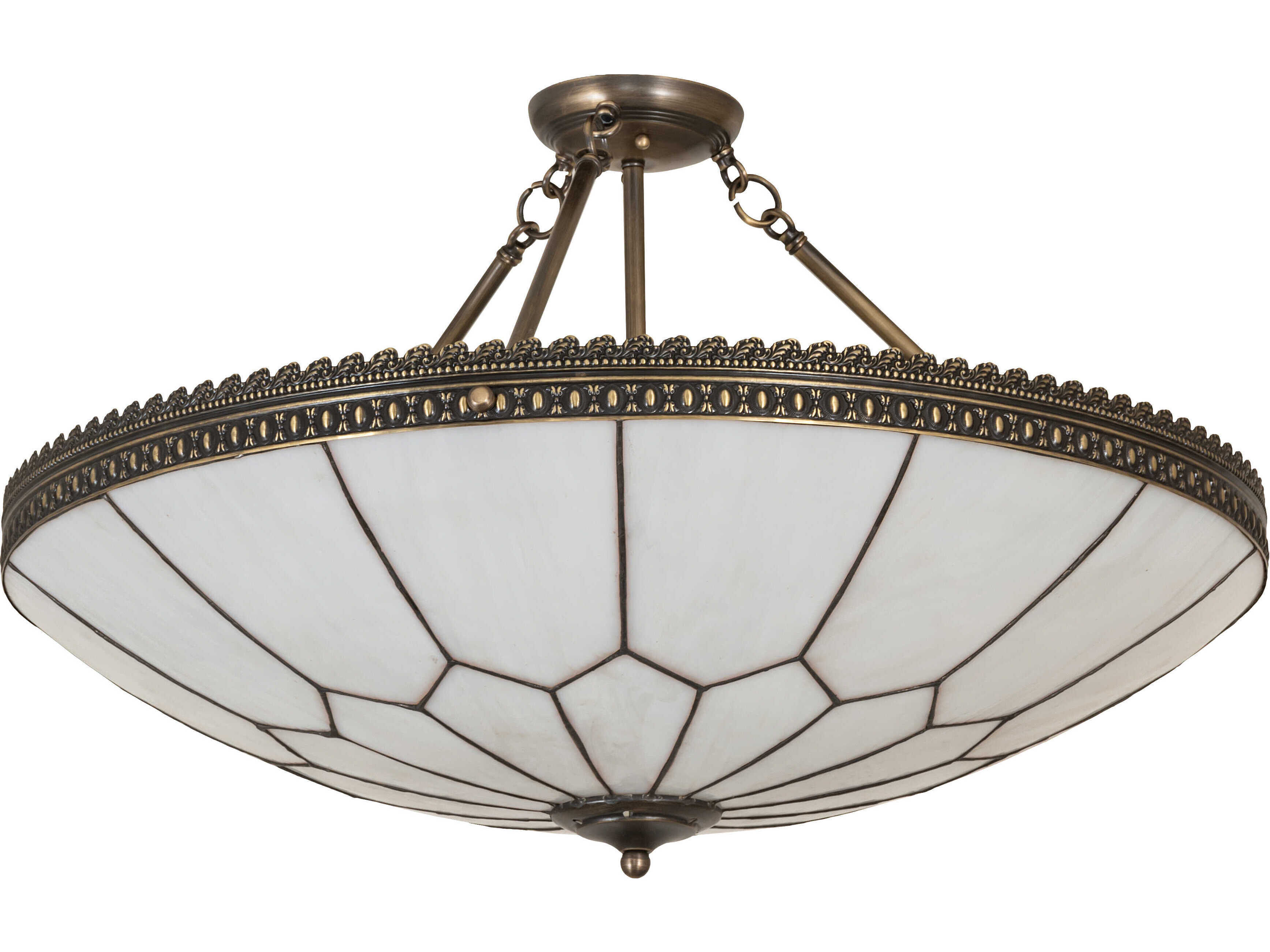 Meyda Vincent Honeycomb 6-Light Vintage Brass Semi Flush Mount