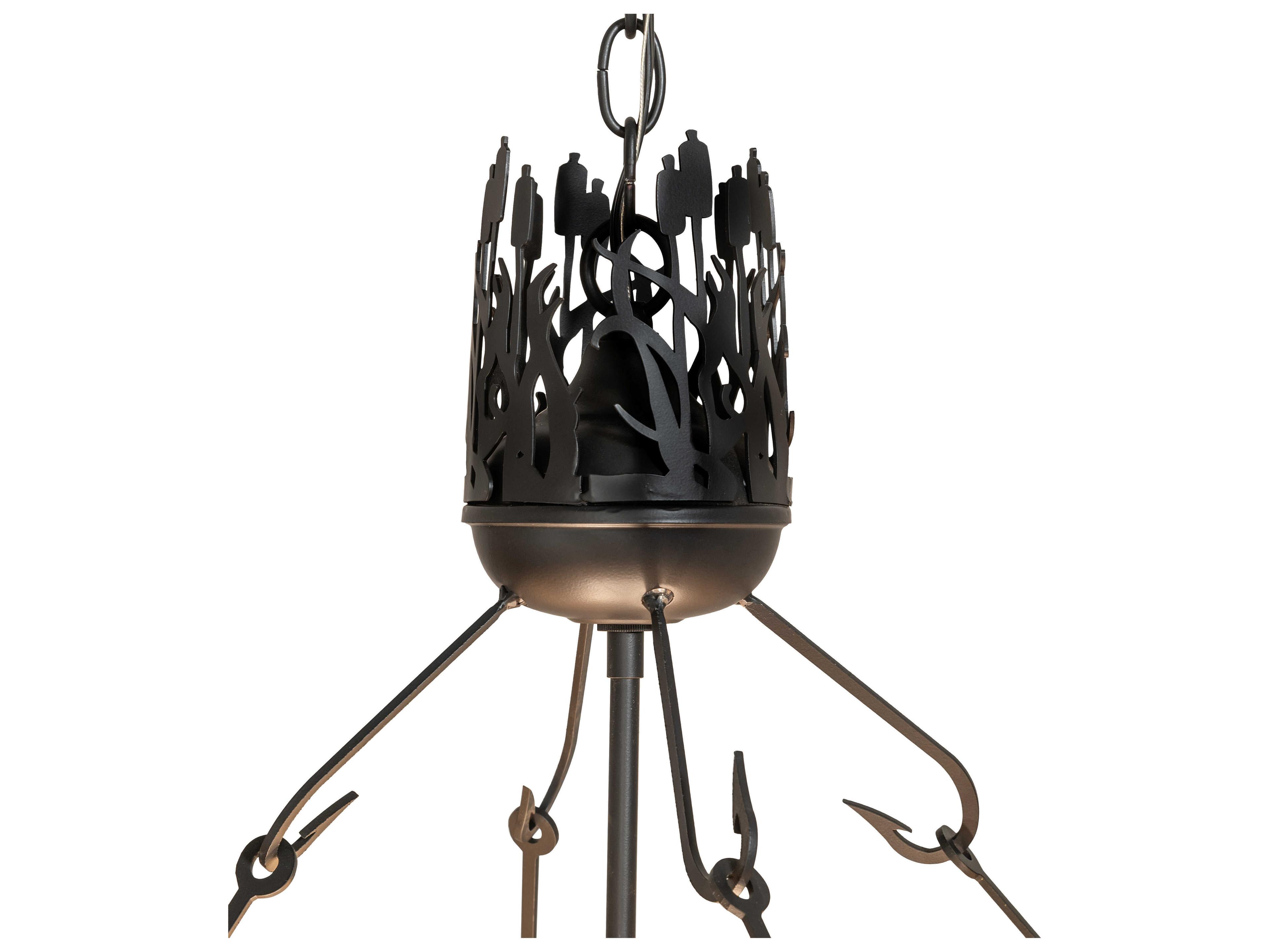 Meyda Bass And Fisherman 4-Light Solar Black Pendant