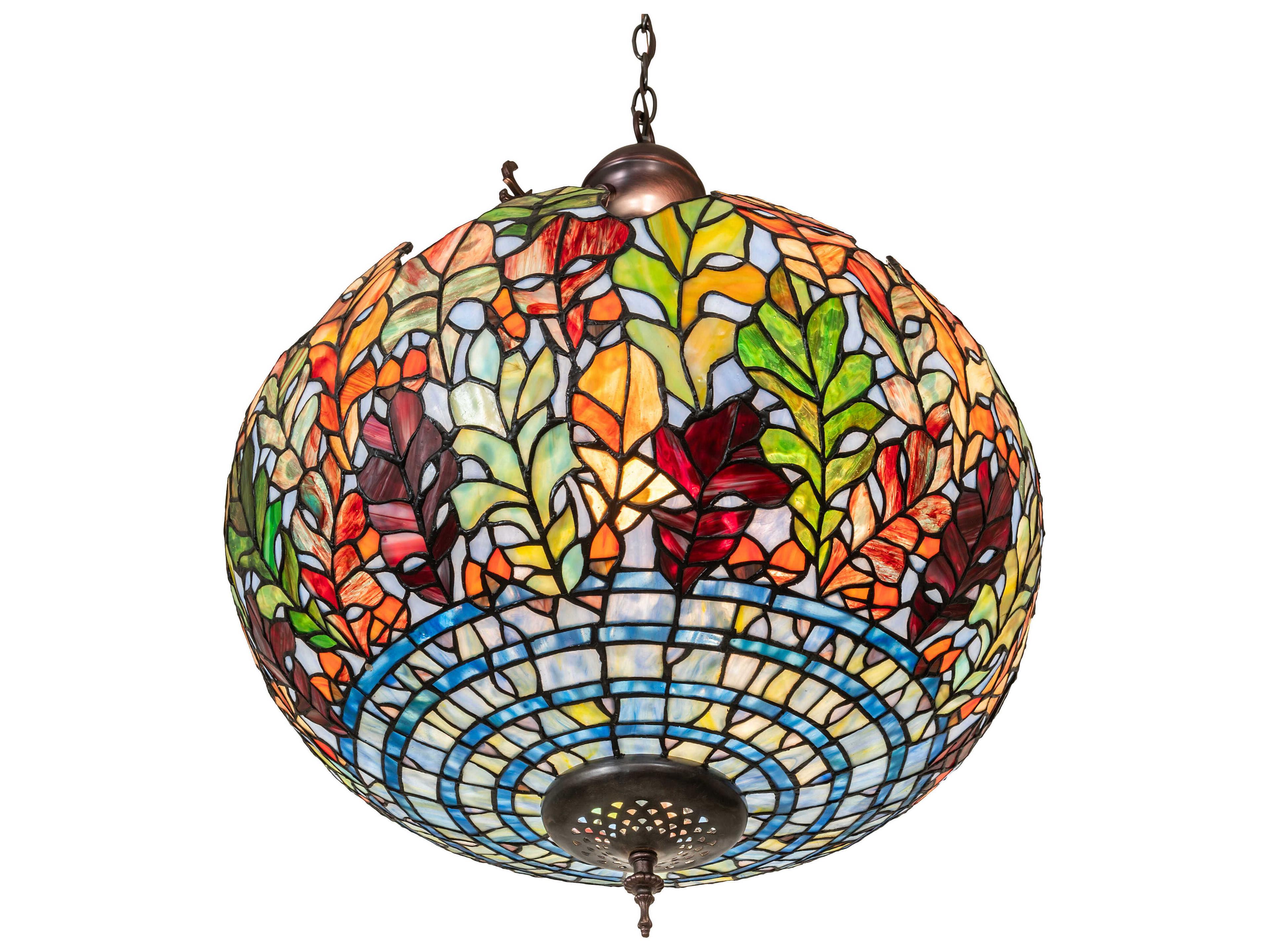 Meyda Leaf 3-Light Mahogany Bronze Pendant