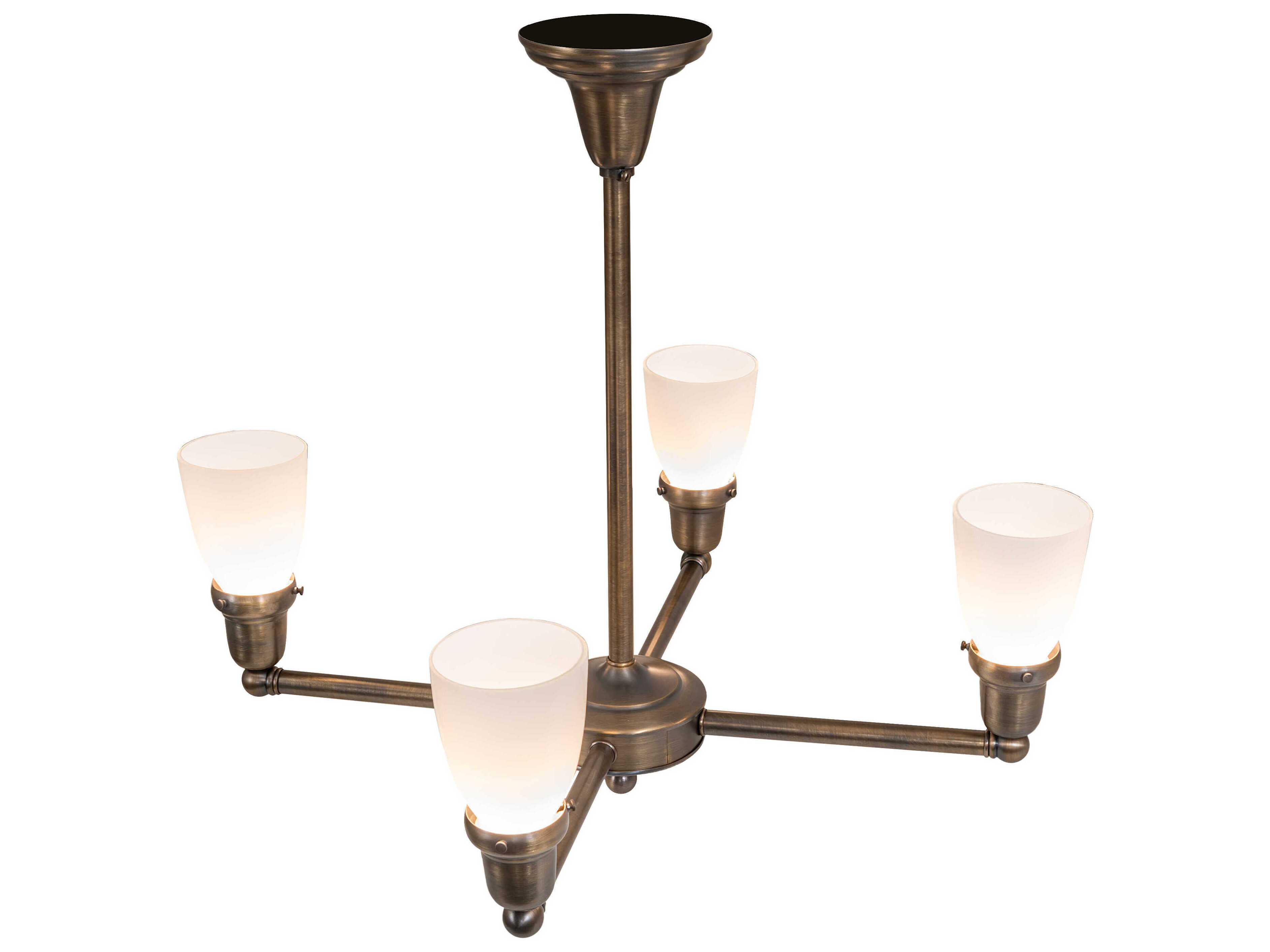 Meyda Revival Oyster Bay 4-Light Antique Brass Chandelier