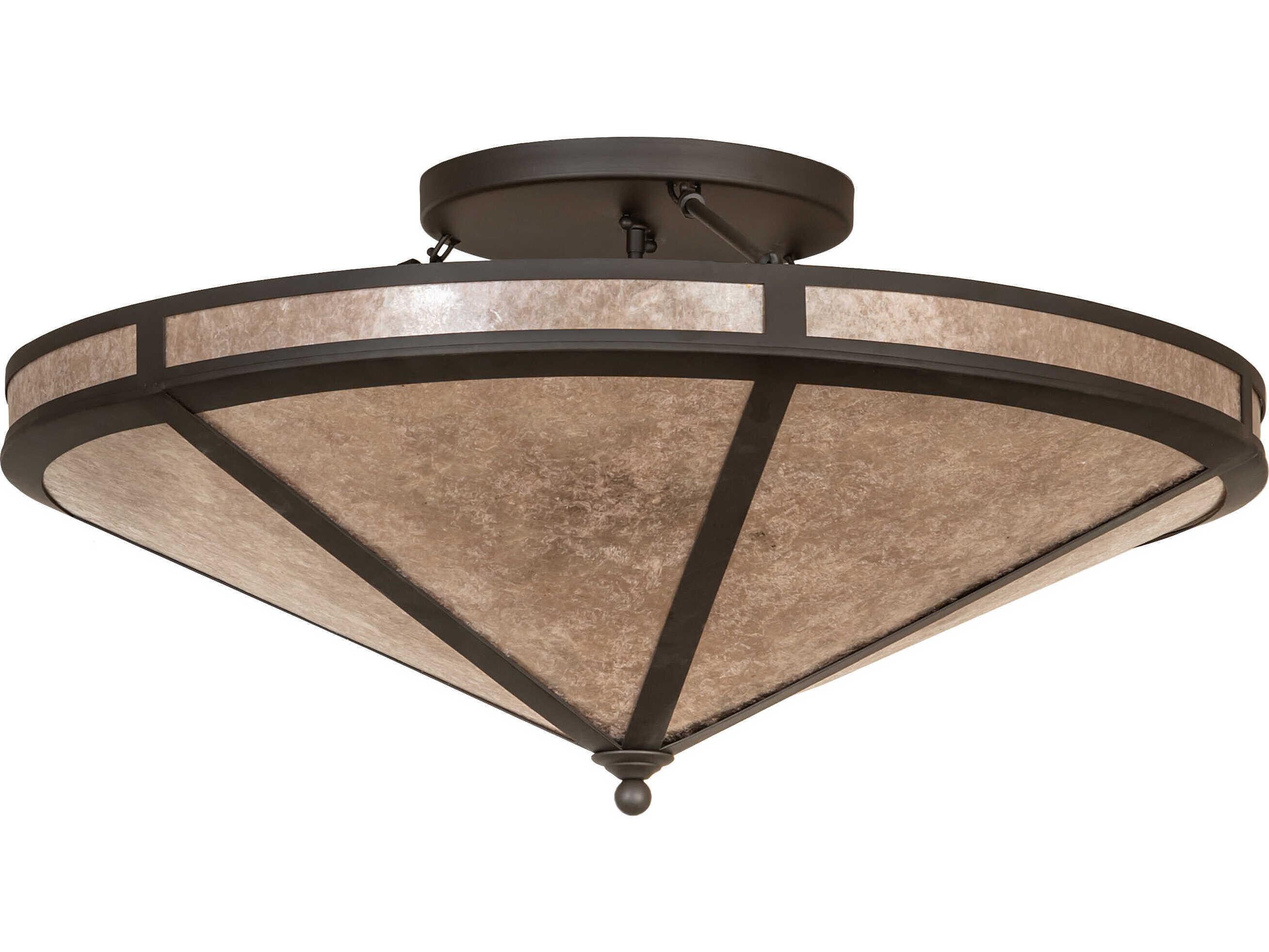 Meyda Craftsman 8-Light Oil Rubbed Bronze Semi Flush Mount