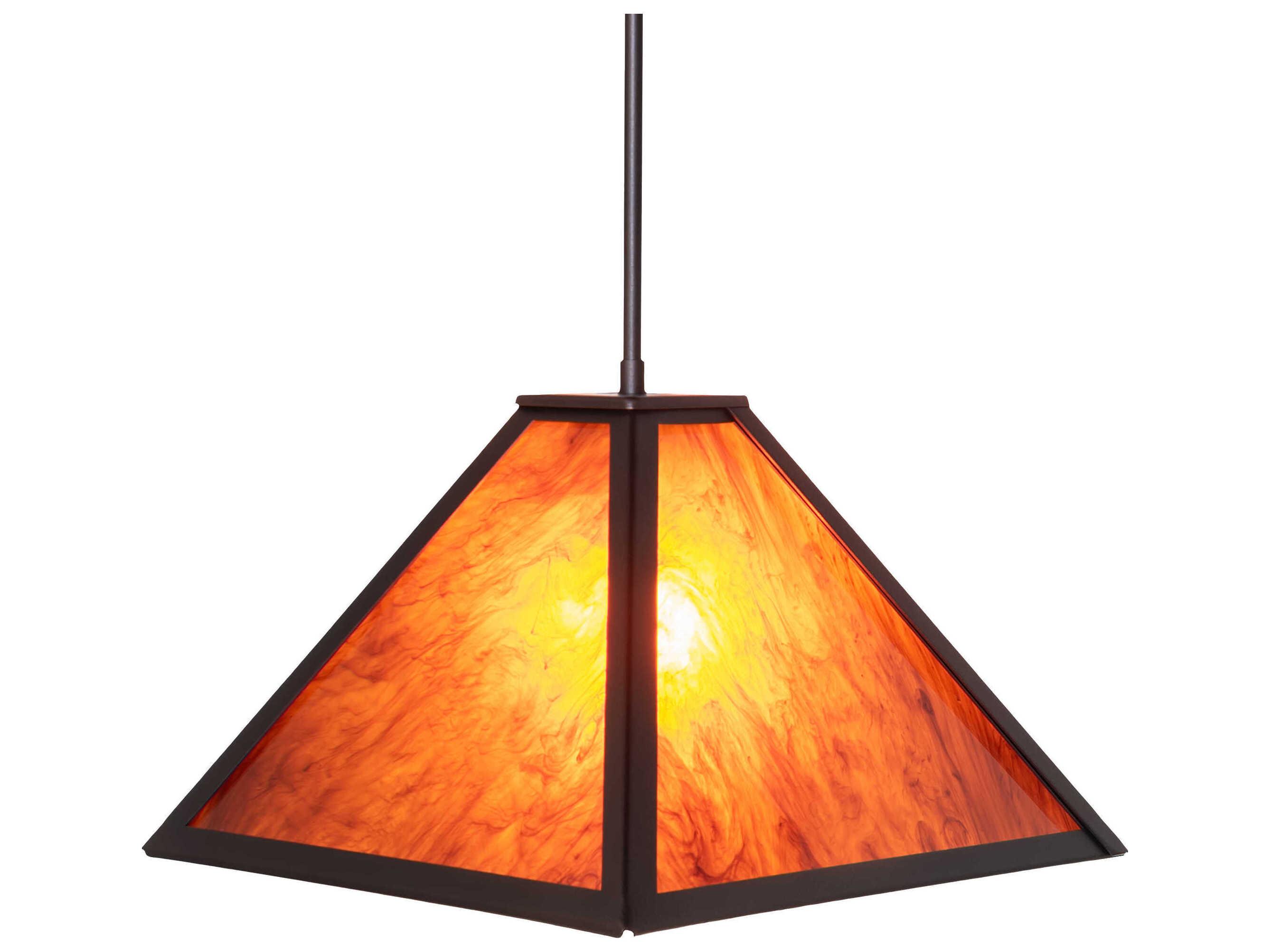 Meyda Mission Prime 1-Light Mahogany Bronze Pendant