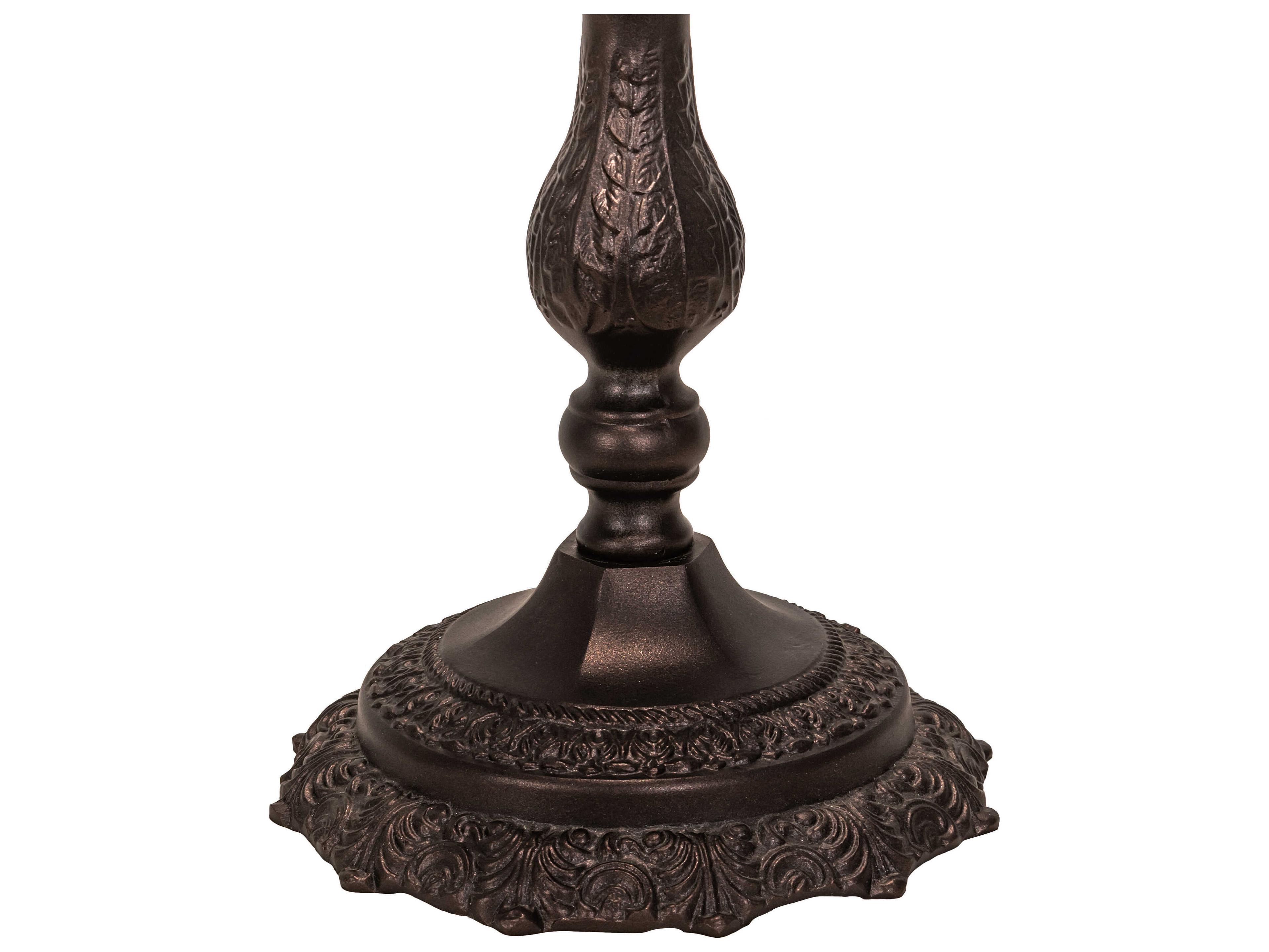 Meyda Poinsettia Mahogany Bronze Table Lamp