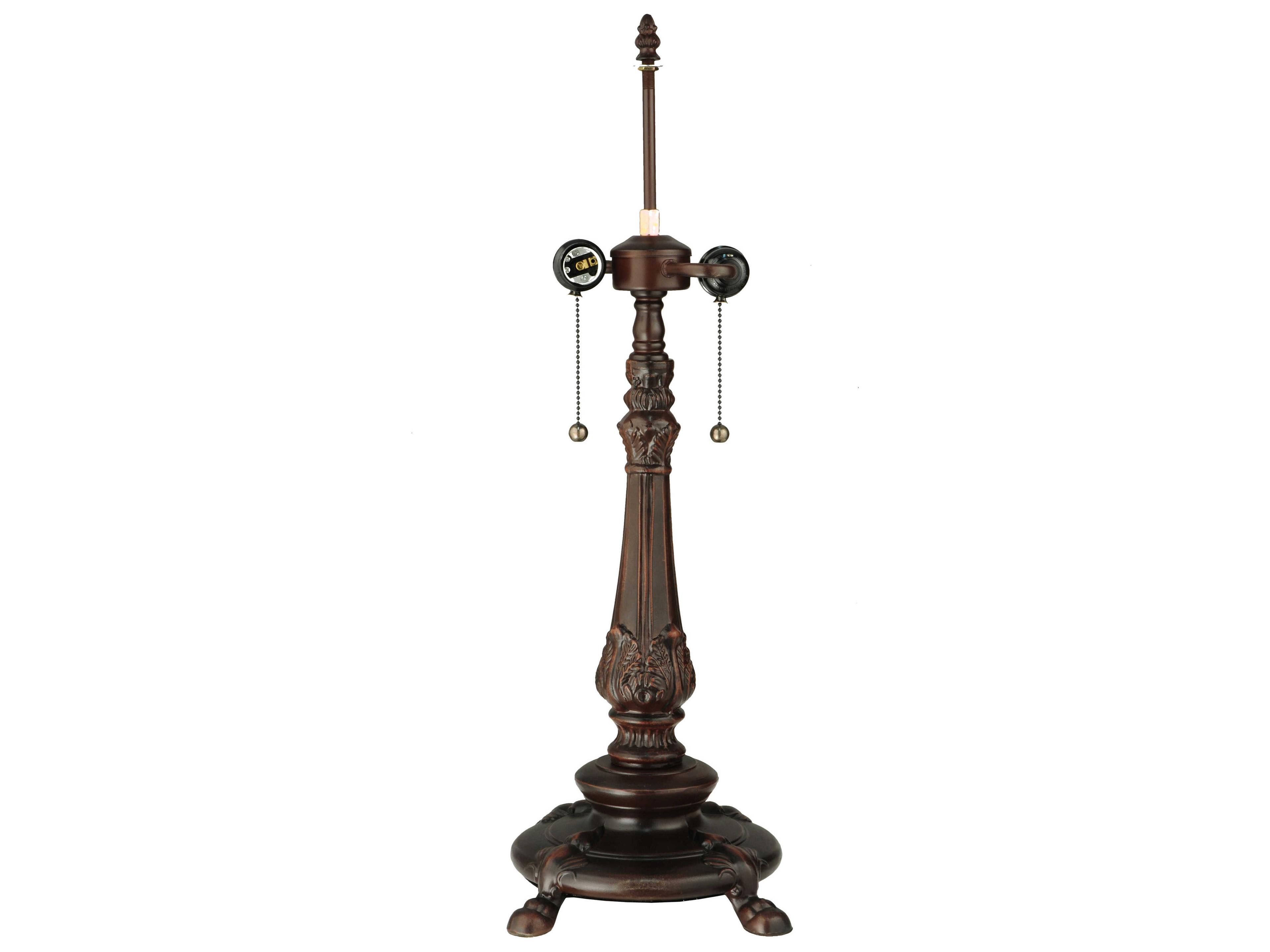 Meyda Poinsettia Mahogany Bronze Buffet Lamp