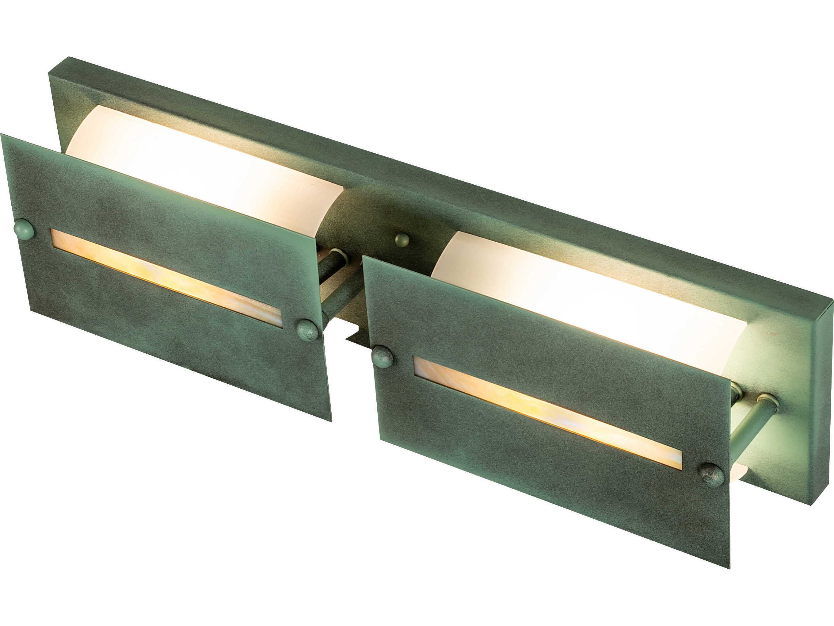 Meyda Moss Creek Tall 2-Light Aged Copper Over Antique Copper Vanity Light