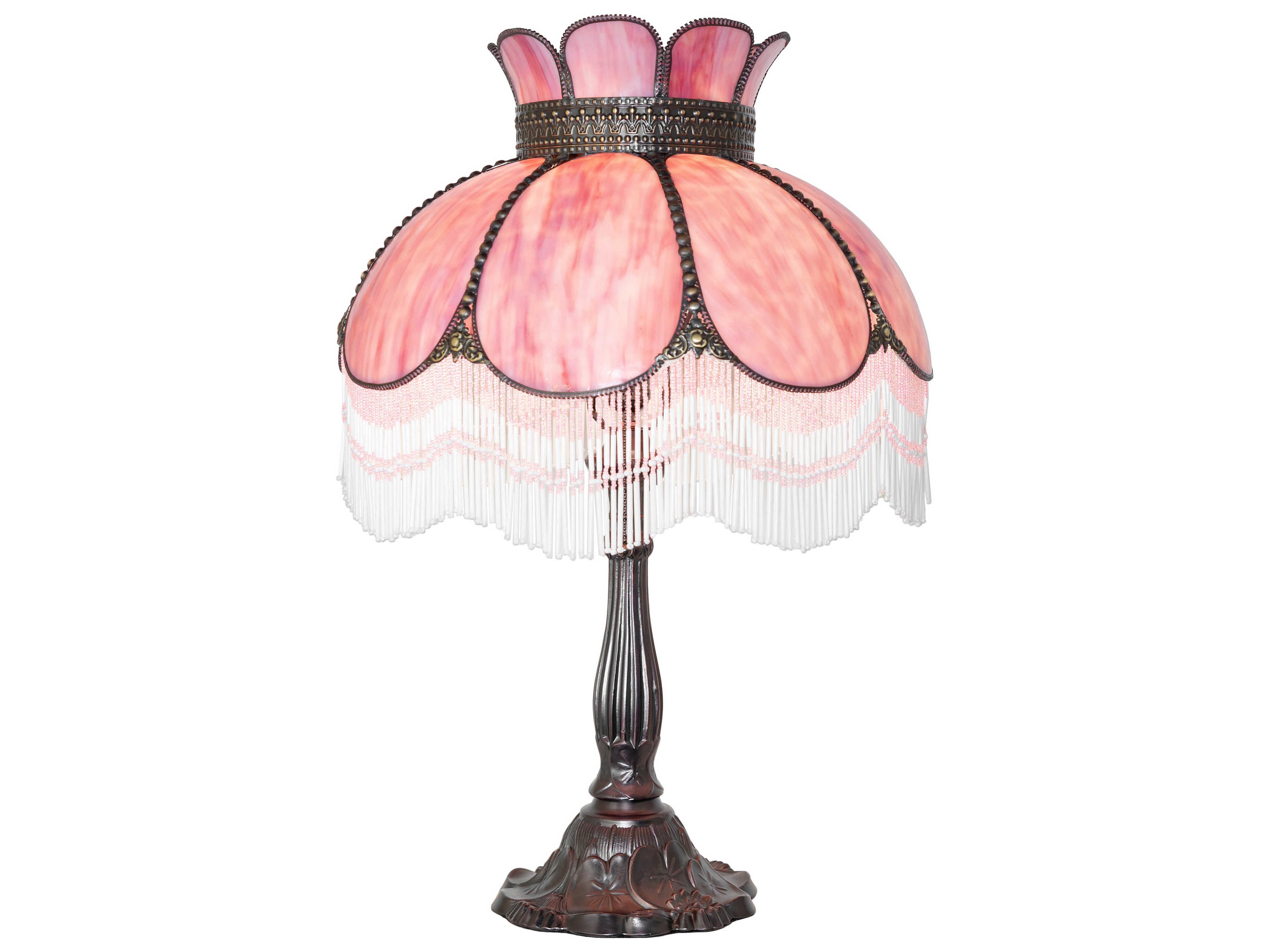 Meyda Anabelle Pink Art Glass Buffet Lamp