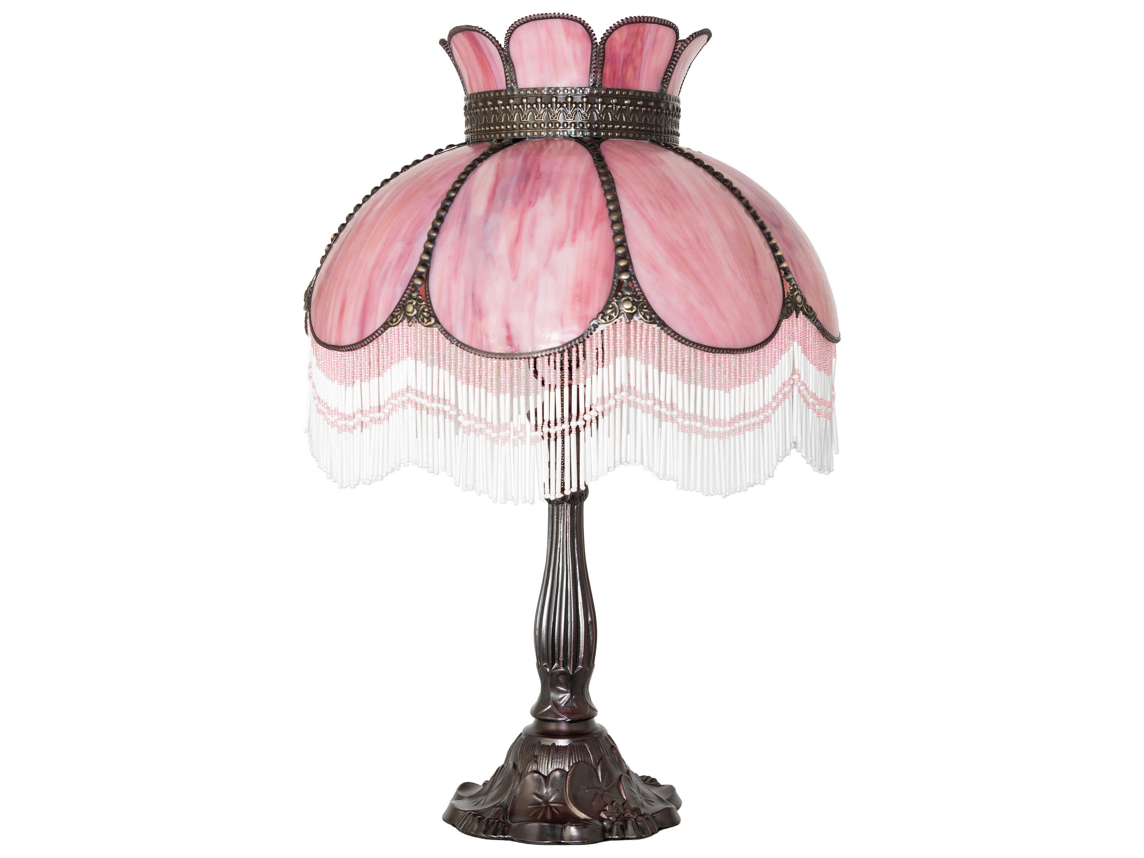 Meyda Anabelle Pink Art Glass Buffet Lamp