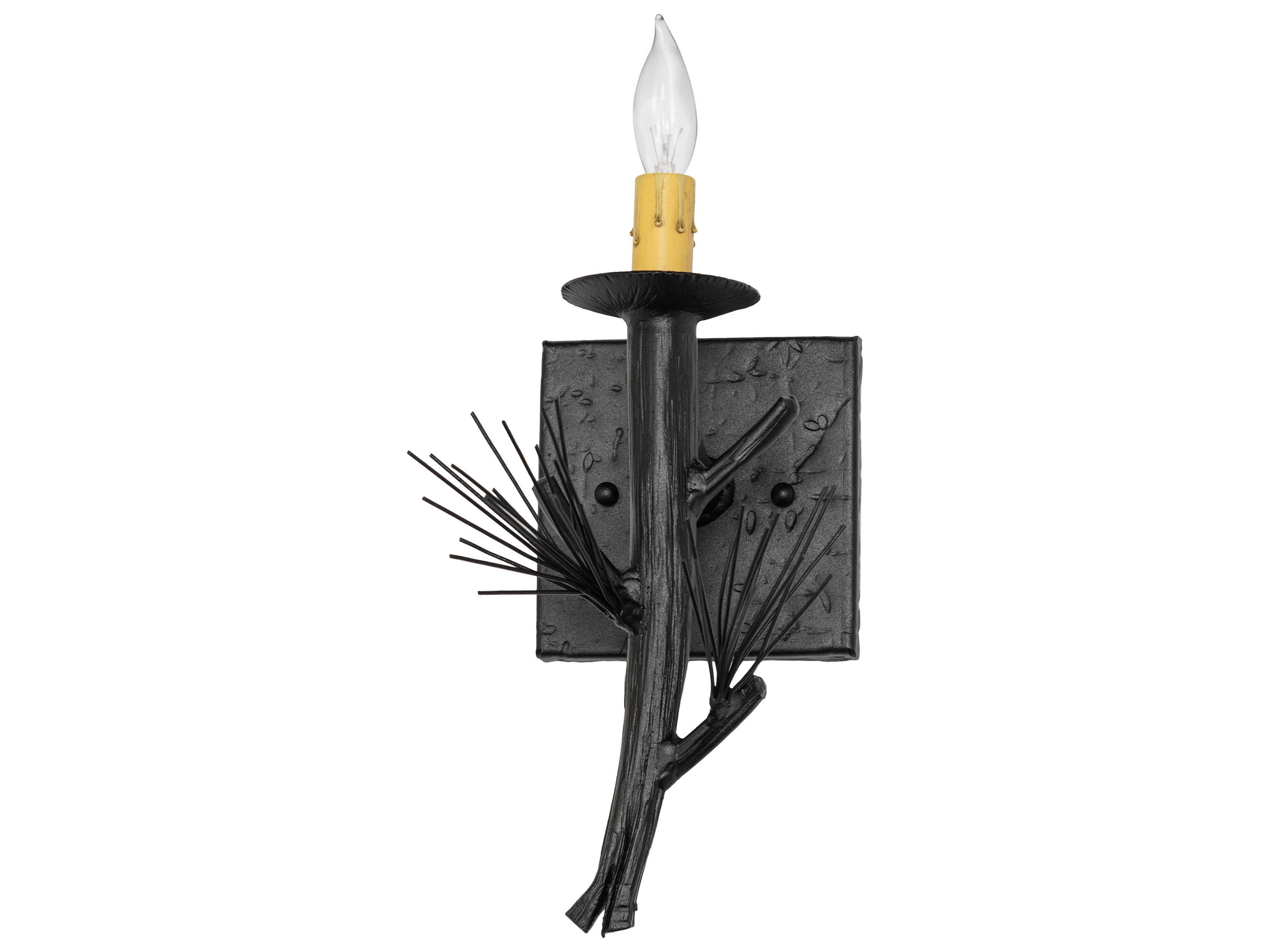 Meyda Lone Pine 1-Light Textured Black Wall Sconce