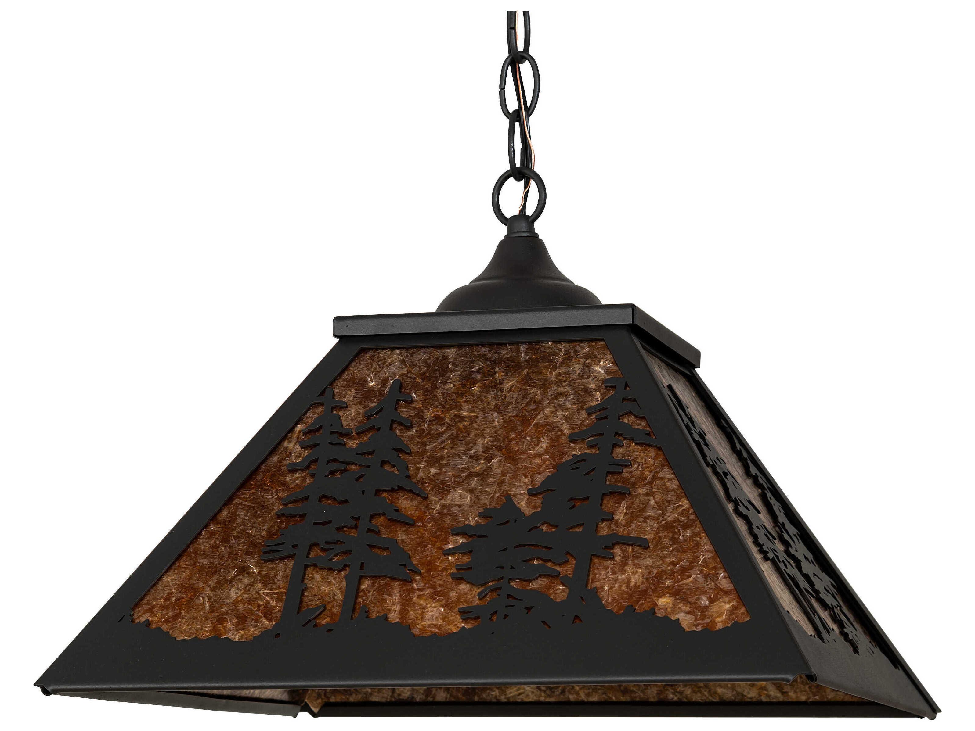 Meyda Tall Pines 2-Light Wrought Iron Pendant