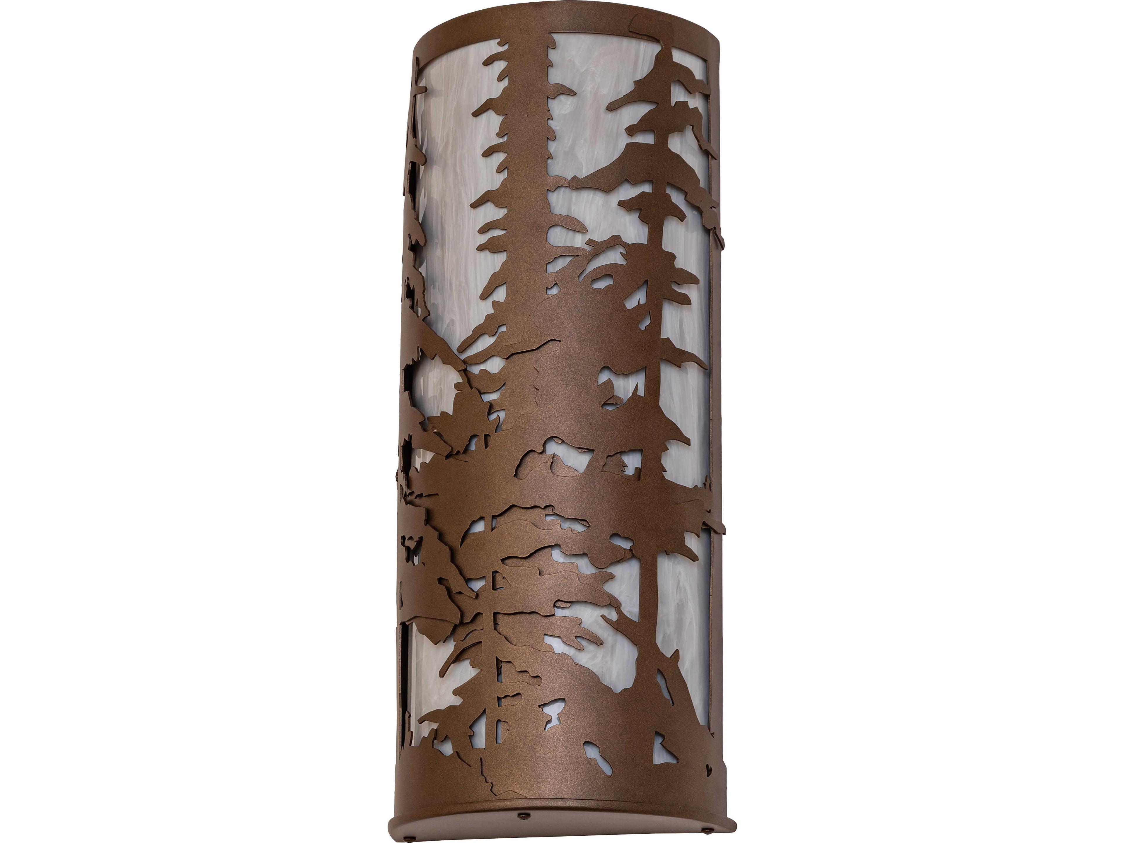 Meyda Tall Pines 2-Light Whitestone Idalight Bronze Traditional Wall Sconce