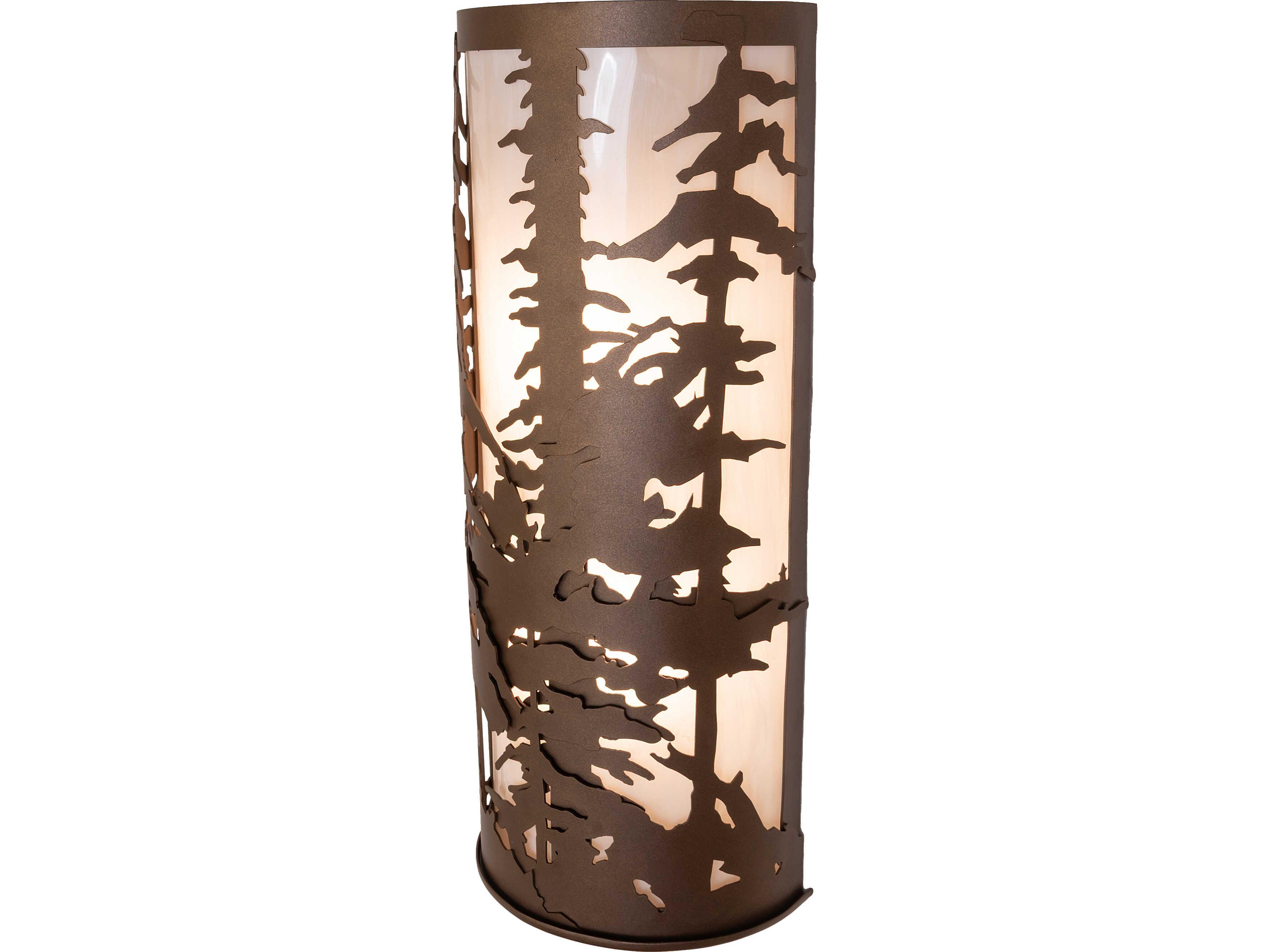 Meyda Tall Pines 2-Light Whitestone Idalight Bronze Traditional Wall Sconce