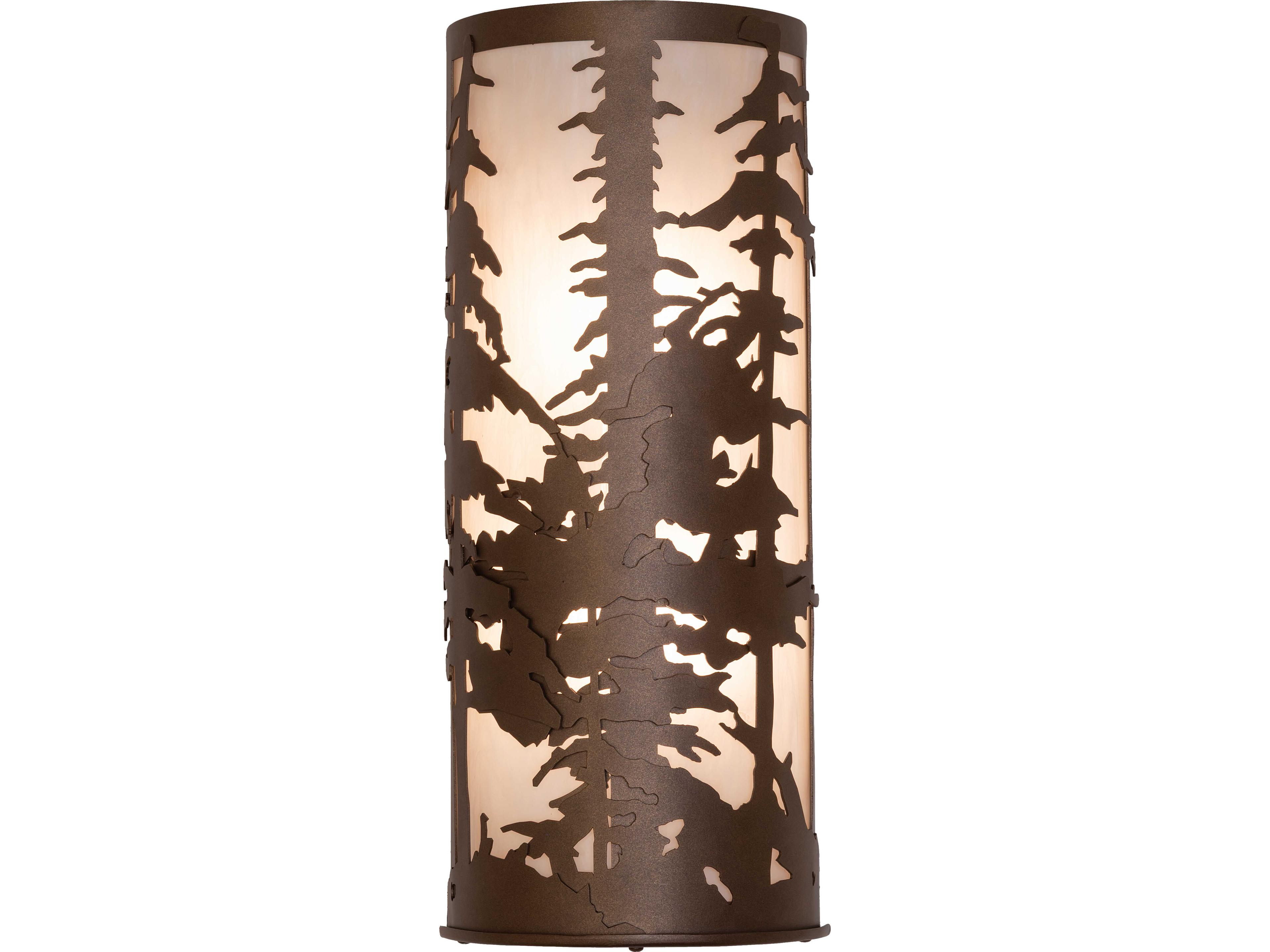 Meyda Tall Pines 2-Light Whitestone Idalight Bronze Traditional Wall Sconce