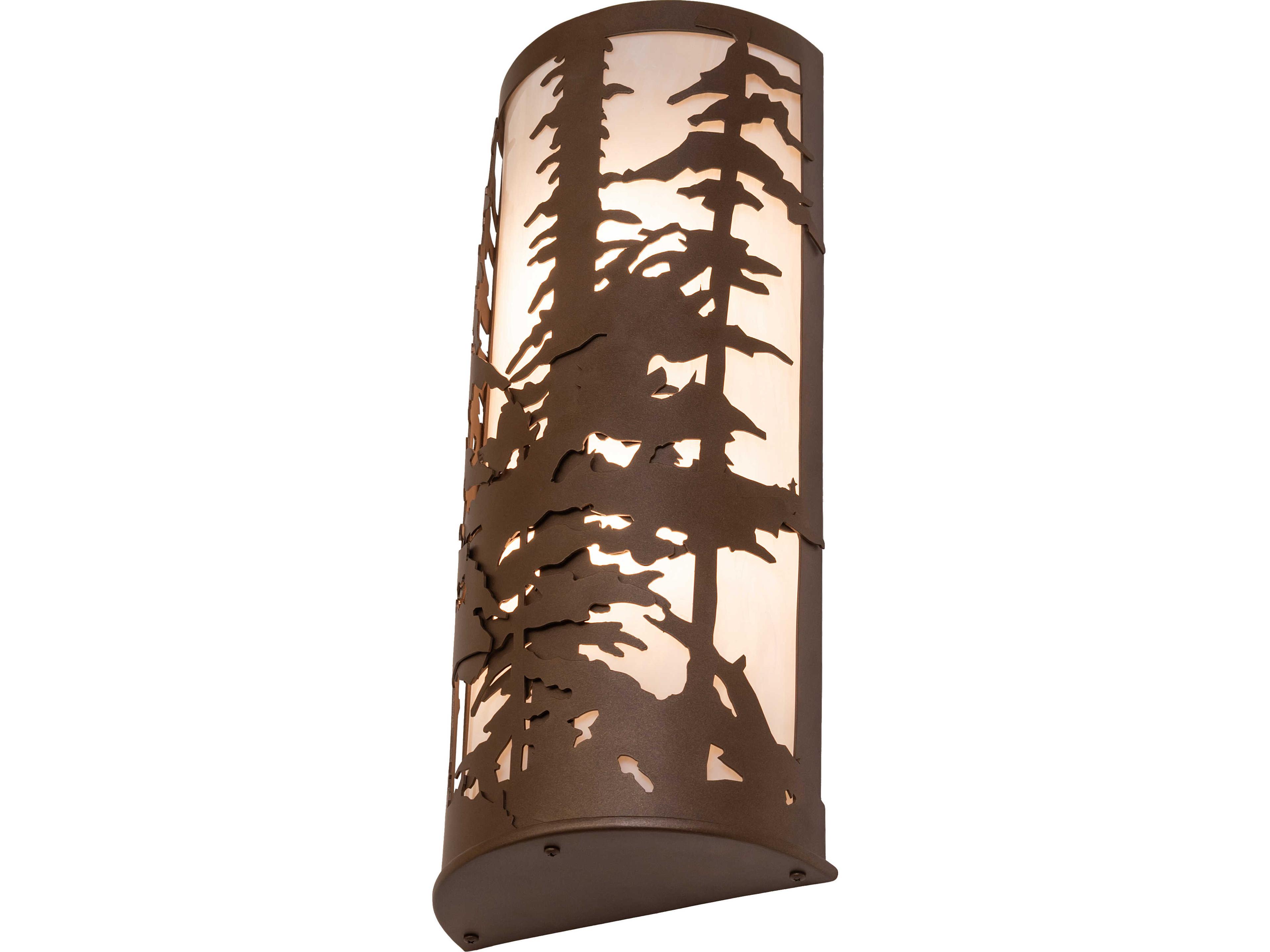 Meyda Tall Pines 2-Light Whitestone Idalight Bronze Traditional Wall Sconce