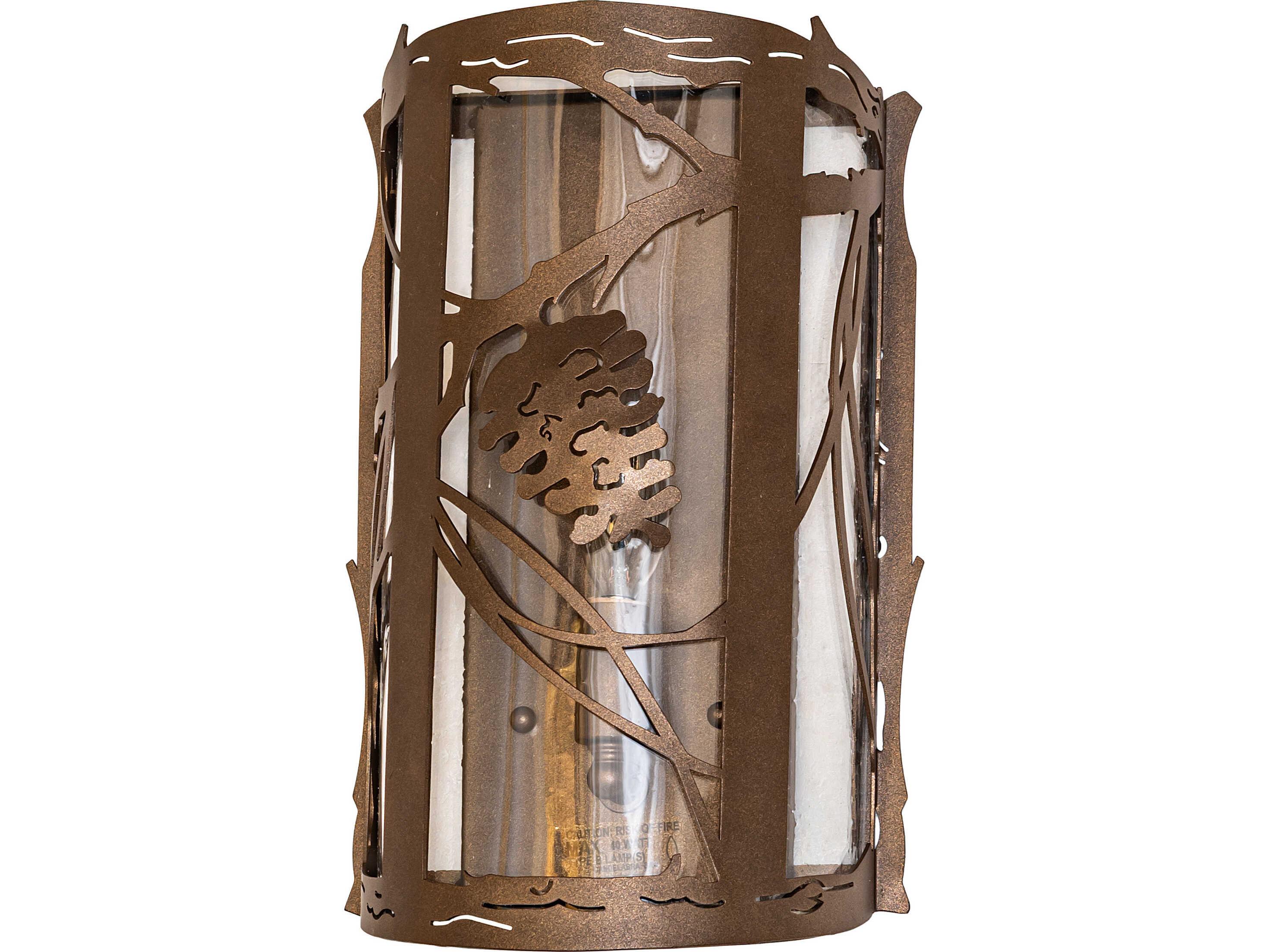 Meyda Whispering Pines 1-Light Crystal Idalight Bronze Traditional Wall Sconce