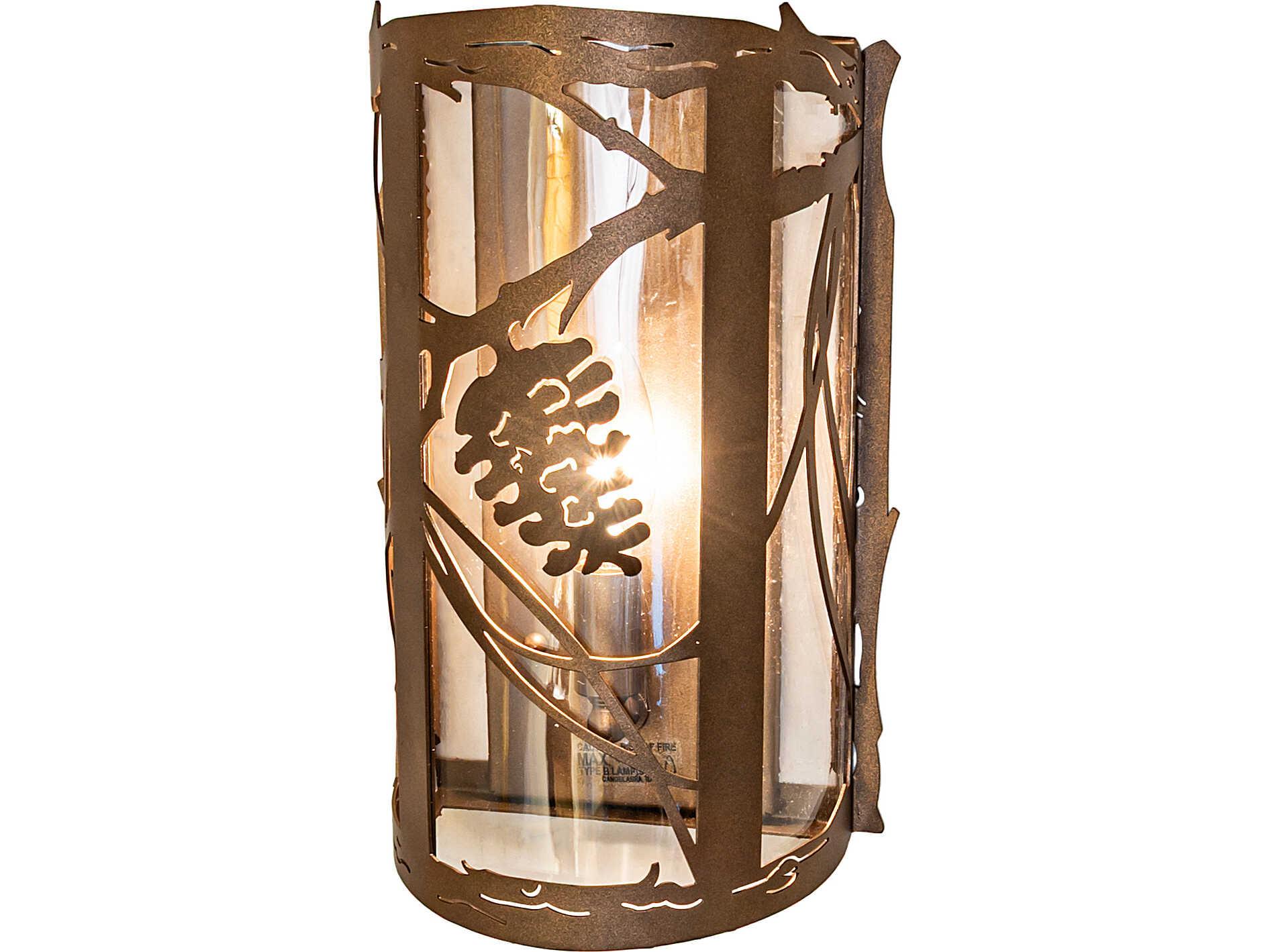 Meyda Whispering Pines 1-Light Crystal Idalight Bronze Traditional Wall Sconce