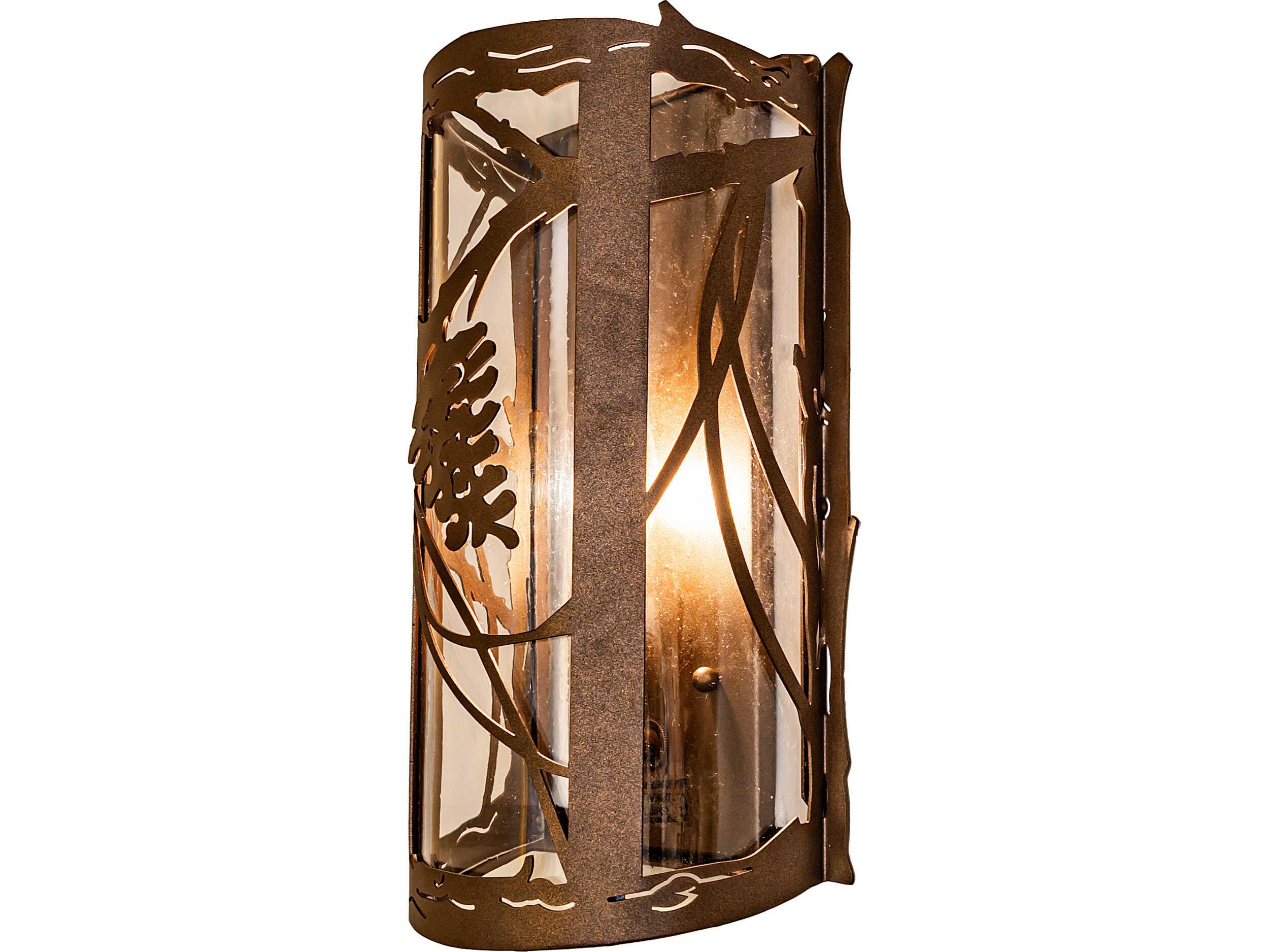 Meyda Whispering Pines 1-Light Crystal Idalight Bronze Traditional Wall Sconce