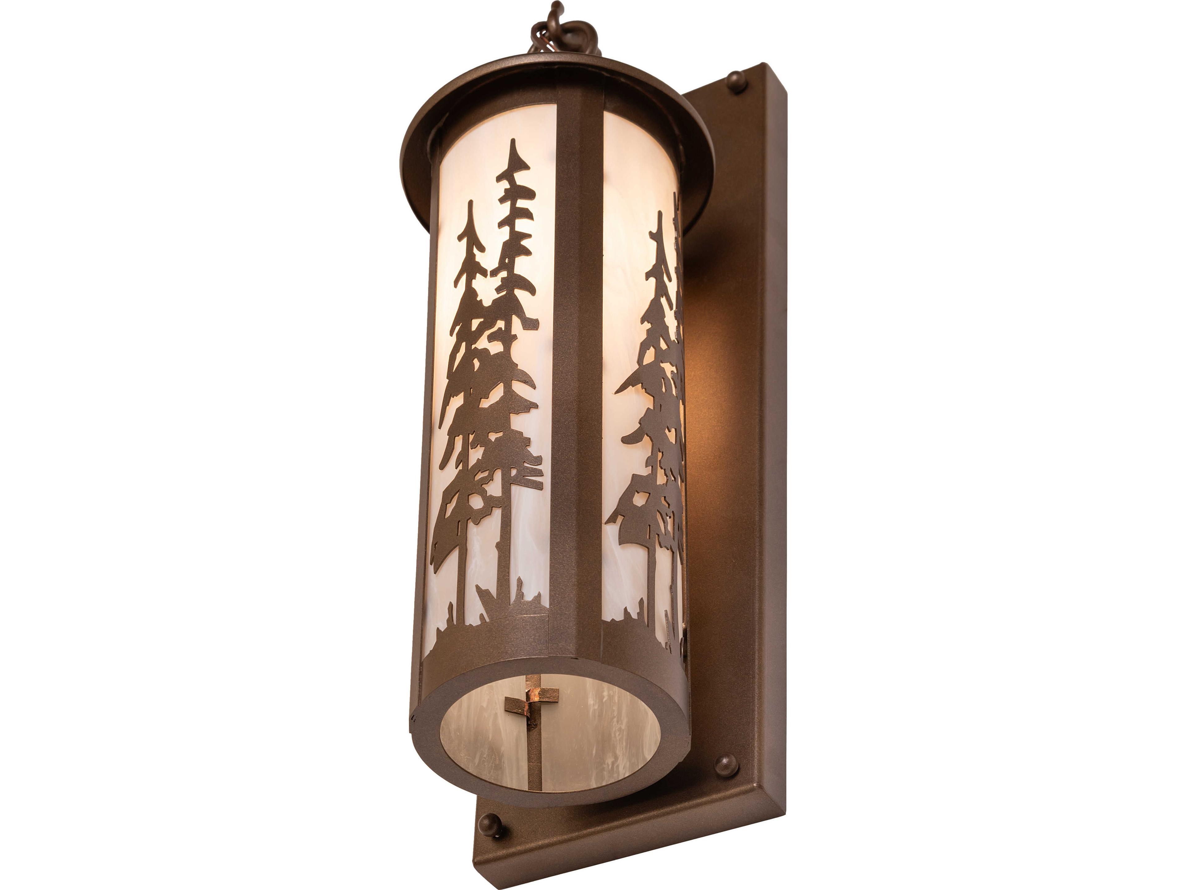 Meyda Fulton 1-Light Whitestone Idalight Bronze Traditional Wall Sconce