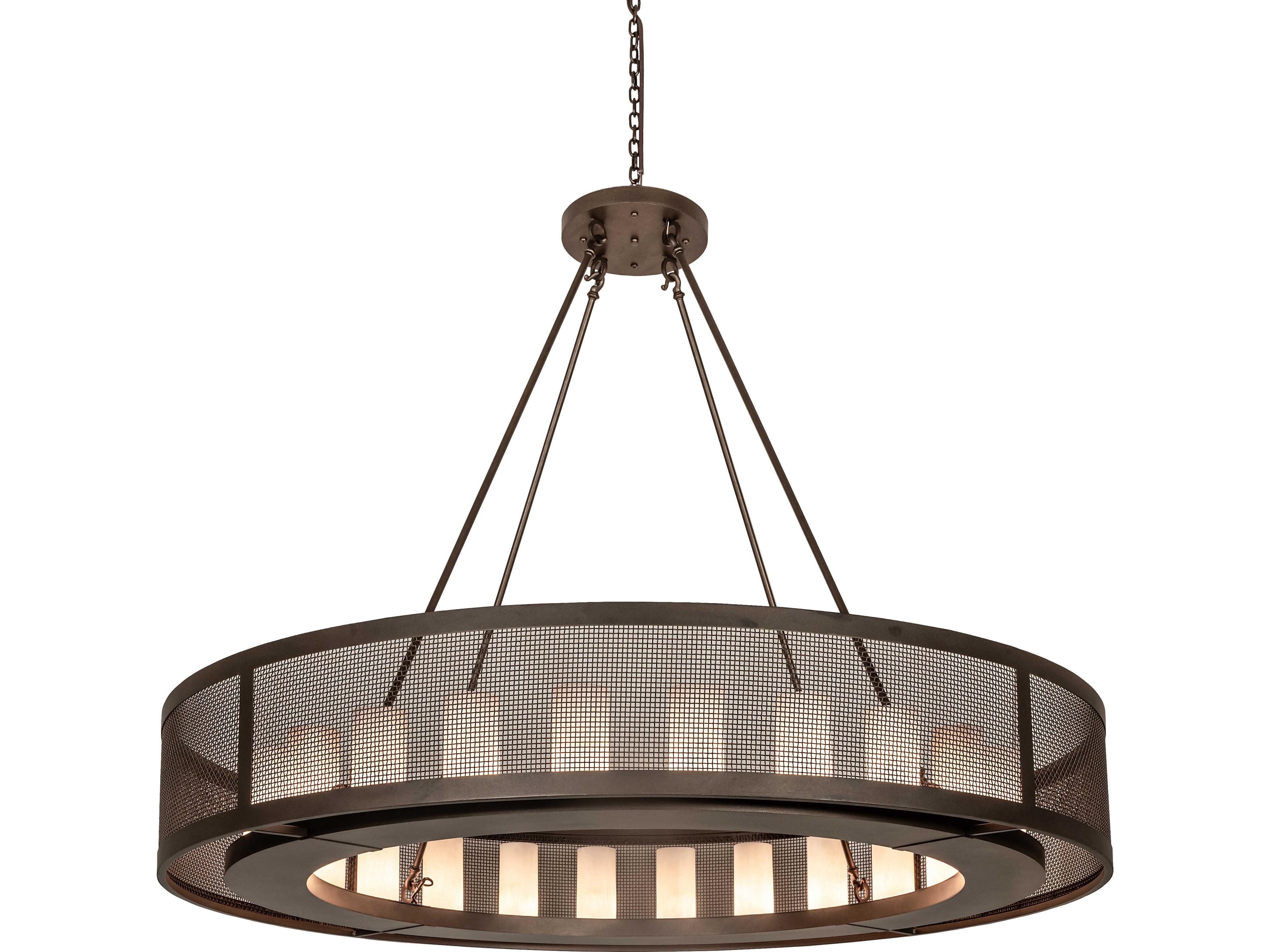 Meyda Loxley 24-Light Whitestone Idalight Bronze Cylinder Geometric Chandelier