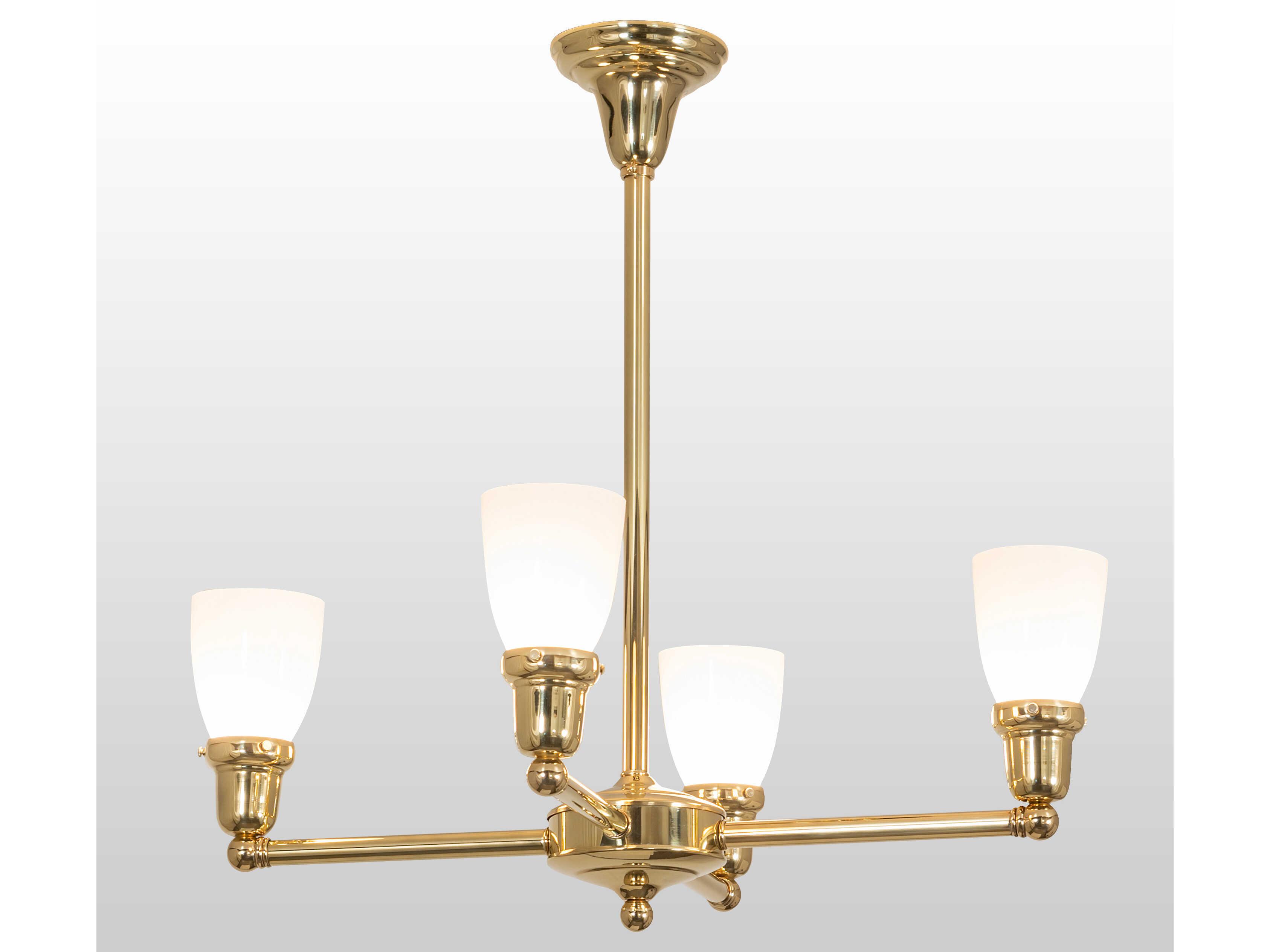 Meyda Revival Oyster Bay 4-Light Polished Brass Chandelier