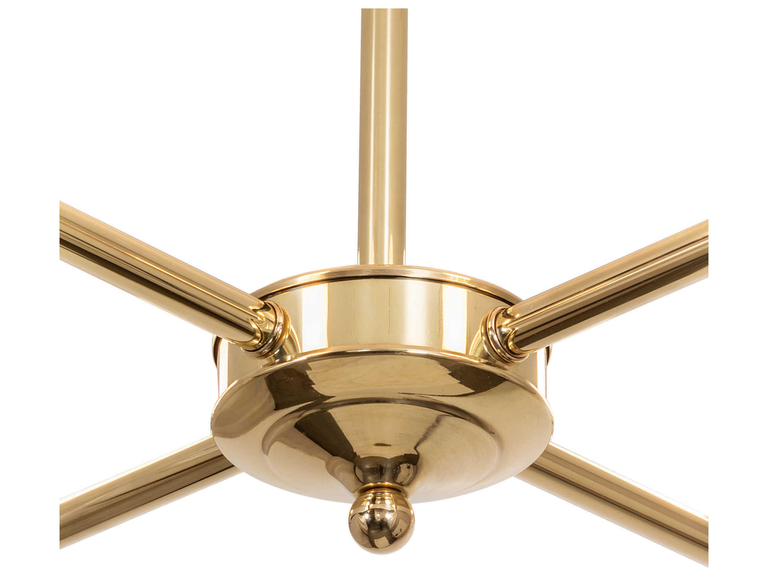 Meyda Revival Oyster Bay 4-Light Polished Brass Chandelier