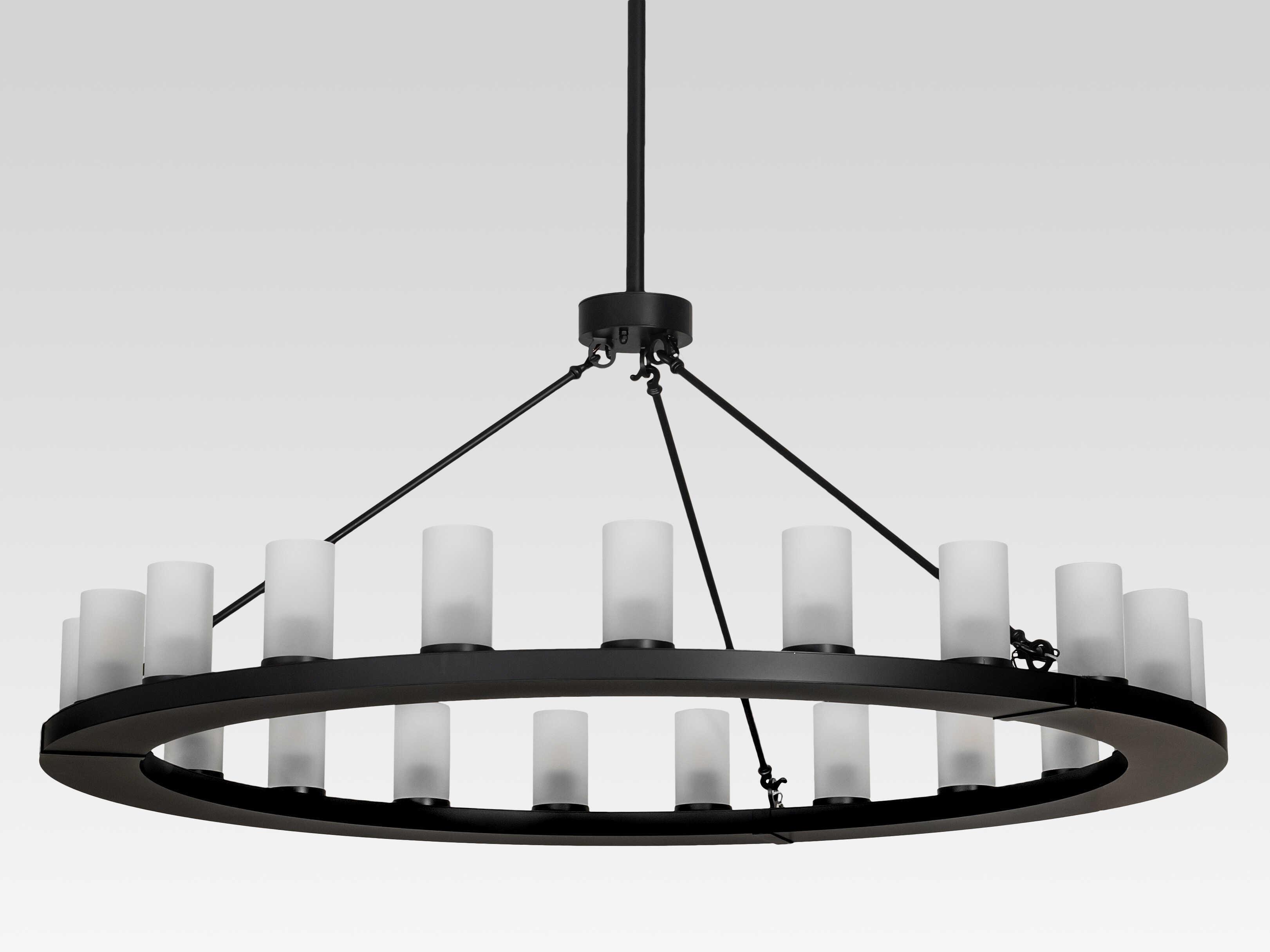 Meyda Loxley 21-Light Solar Black Cylinder Chandelier