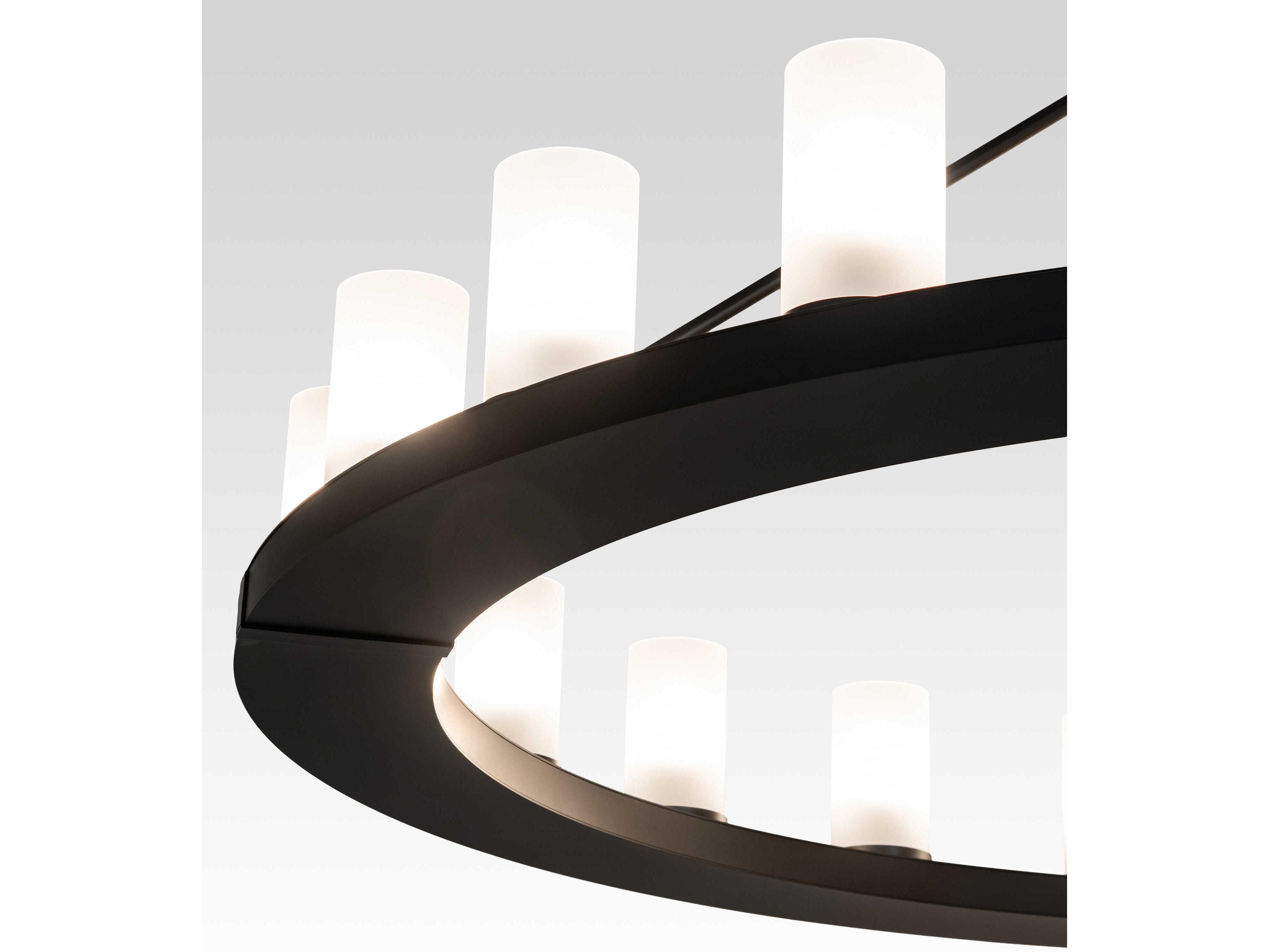 Meyda Loxley 21-Light Solar Black Cylinder Chandelier