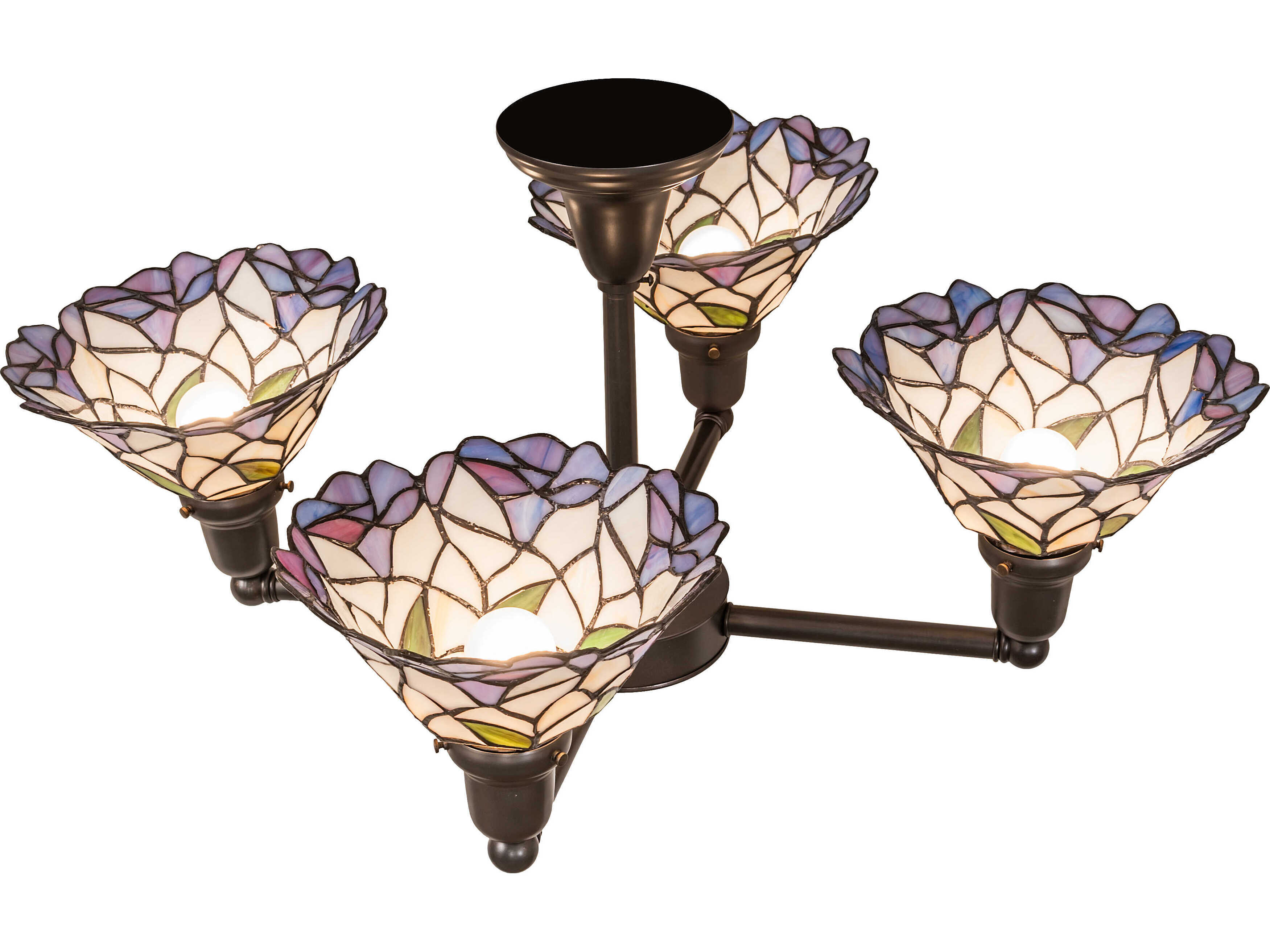 Meyda Daffodil 4-Light Craftsman Brown Chandelier