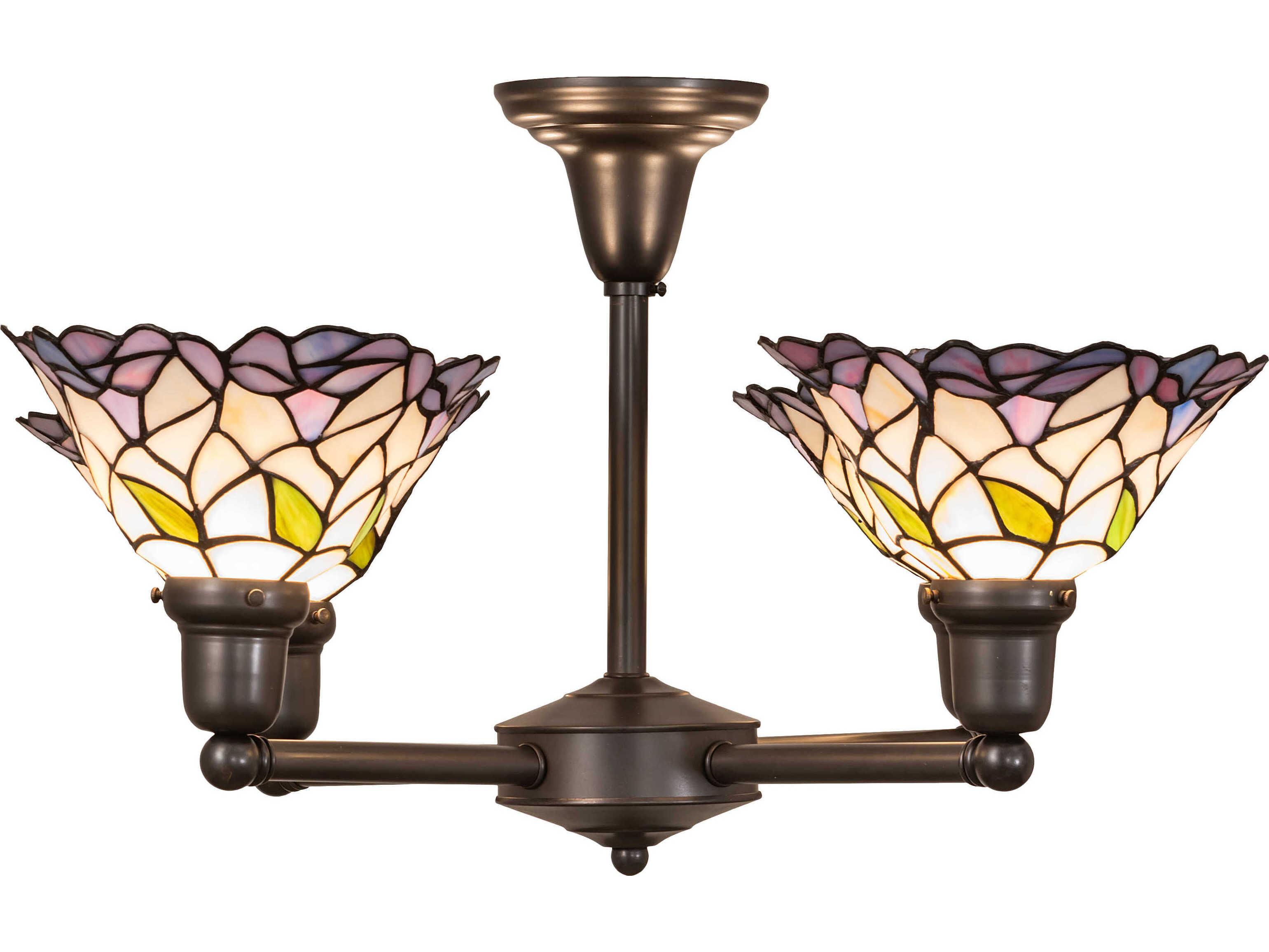 Meyda Daffodil 4-Light Craftsman Brown Chandelier