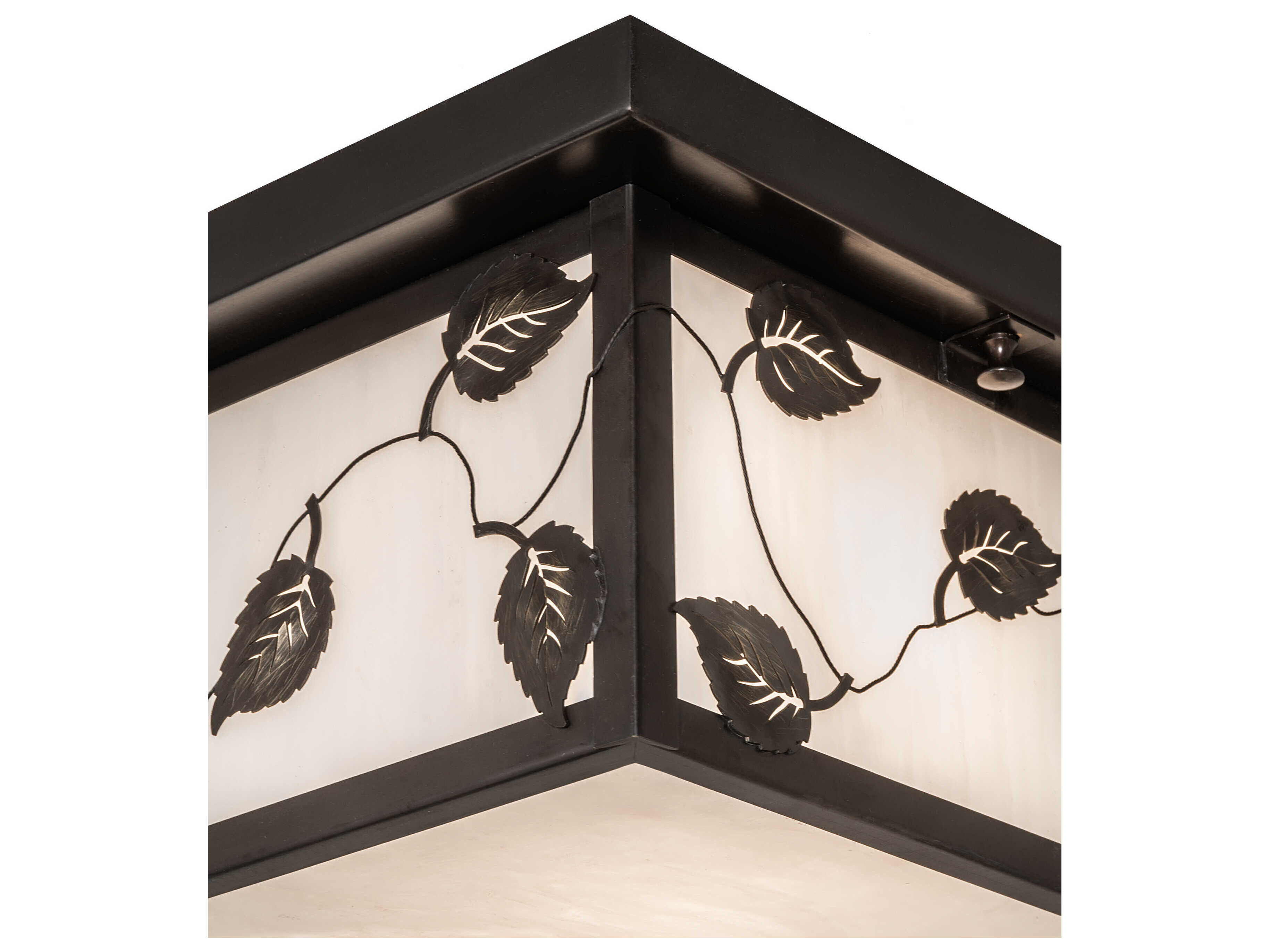 Meyda Hyde Park 2-Light Craftsman Brown Flush Mount