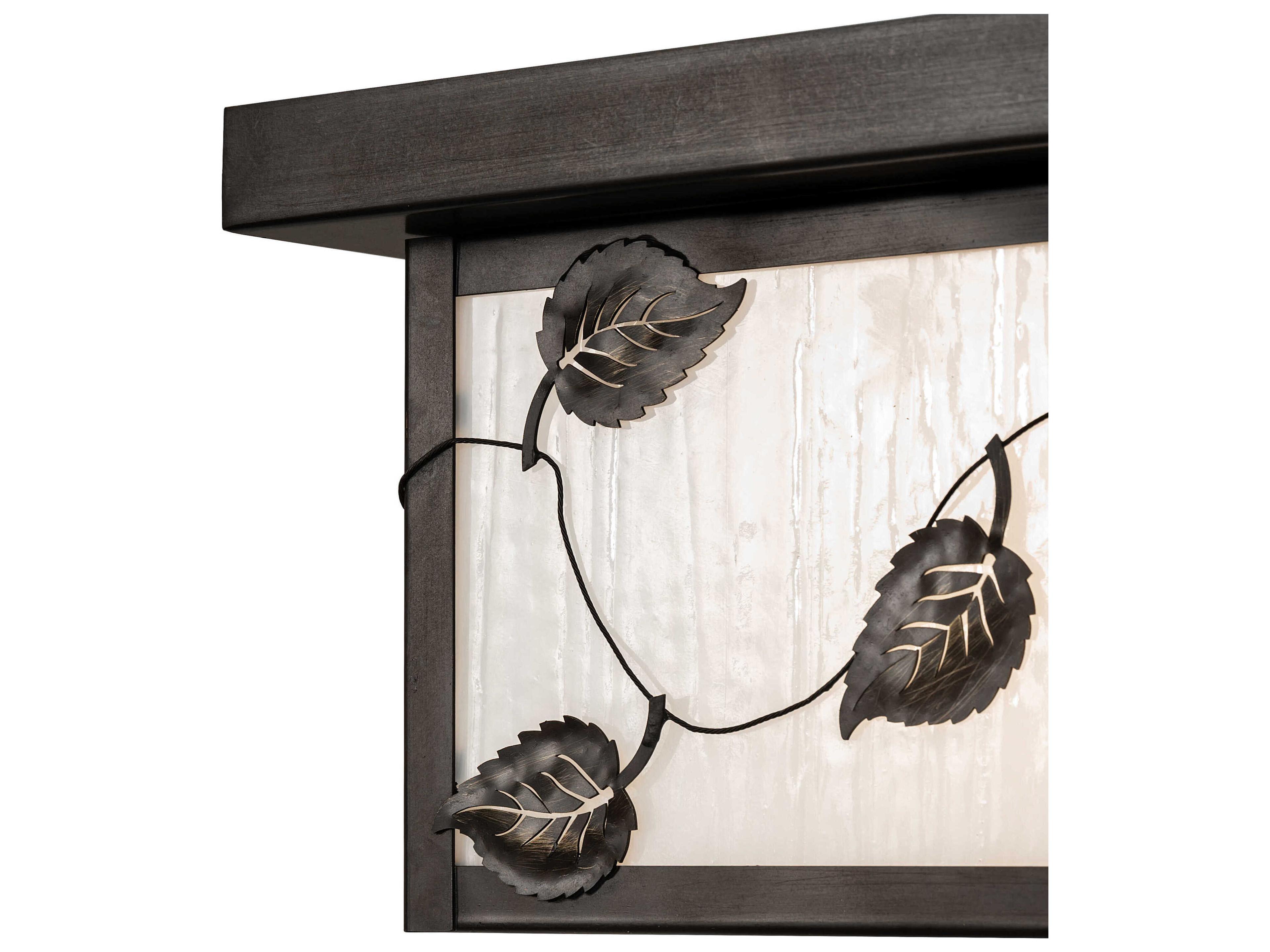 Meyda Hyde Park 2-Light Craftsman Brown Flush Mount
