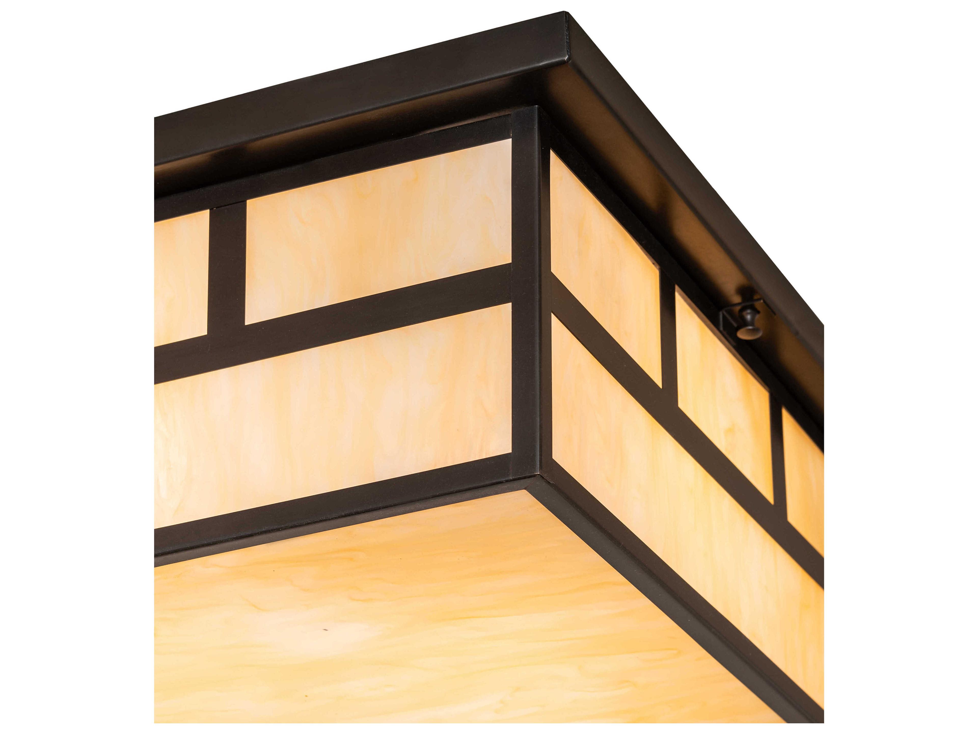 Meyda Hyde Park 4-Light Craftsman Brown Flush Mount
