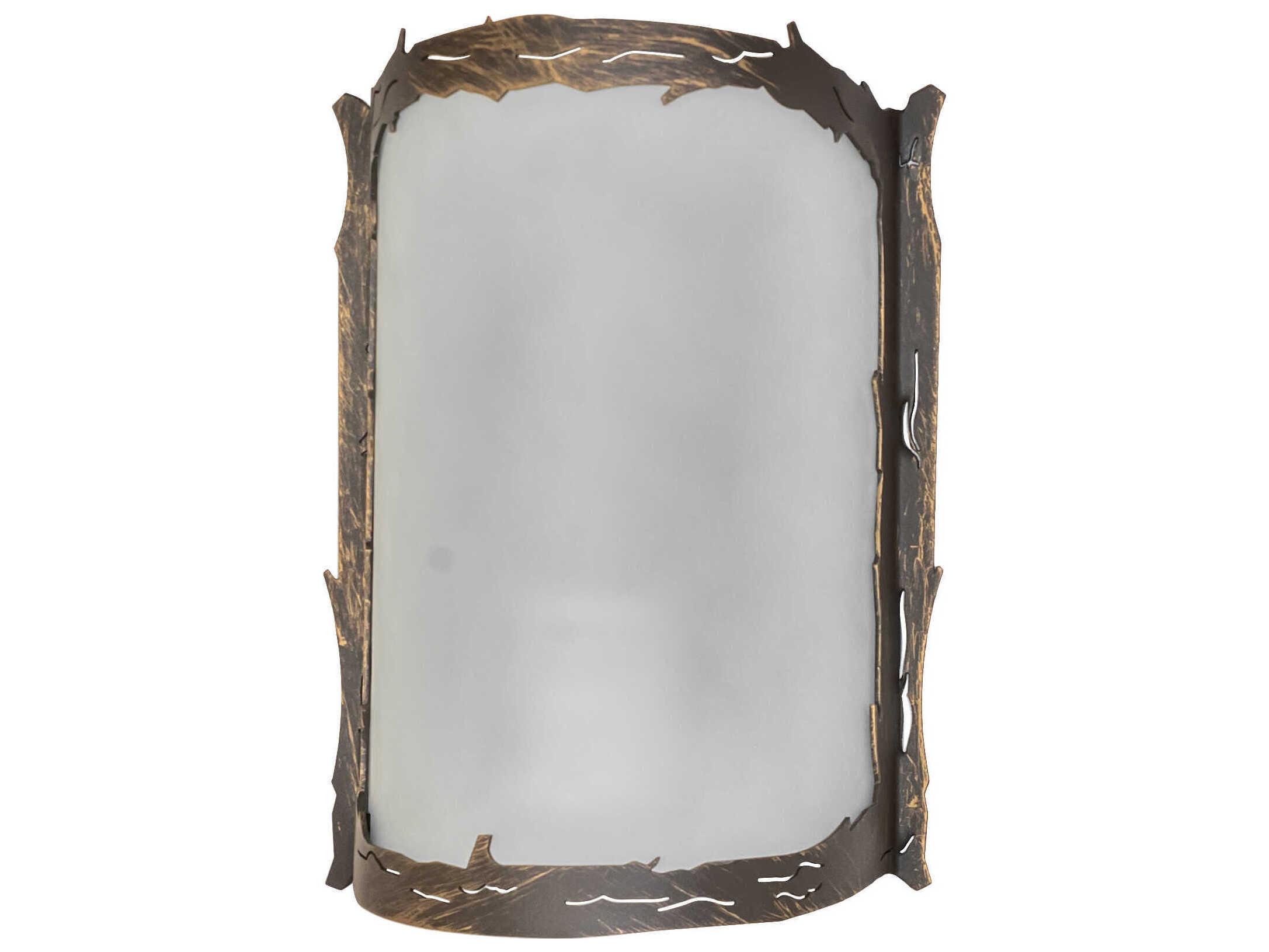 Meyda Leaf Edge 1-Light Antique Brass Matte Wall Sconce