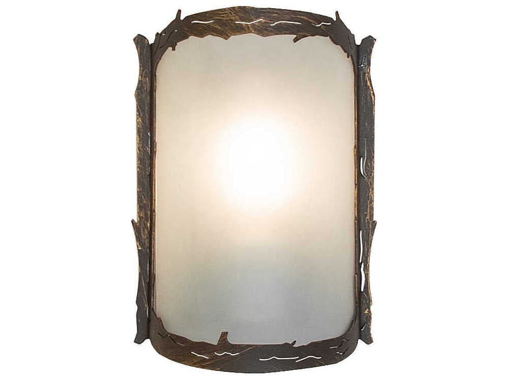 Meyda Leaf Edge 1-Light Antique Brass Matte Wall Sconce