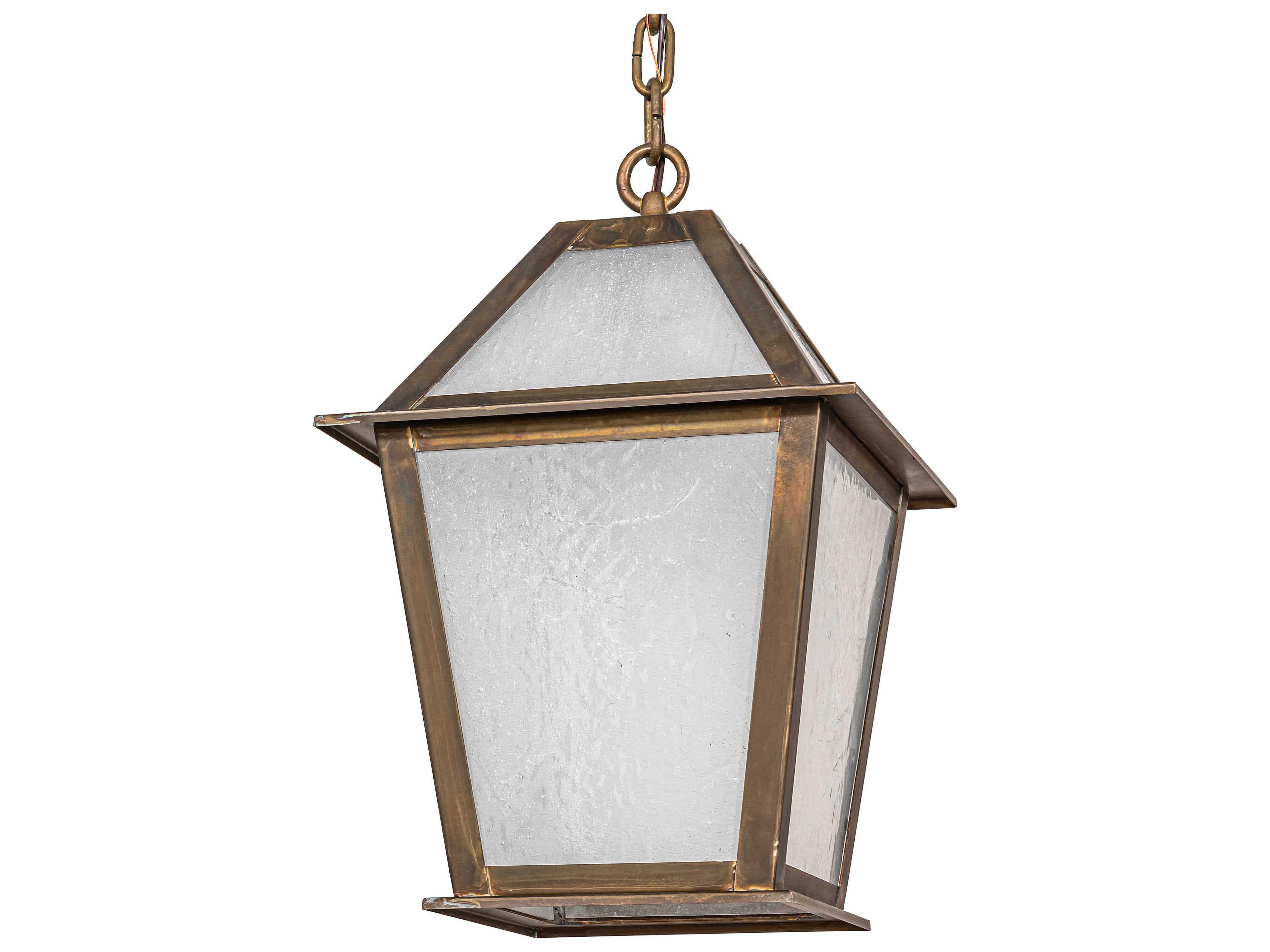 Meyda Corrina 1-Light Vintage Brass Outdoor Hanging Light